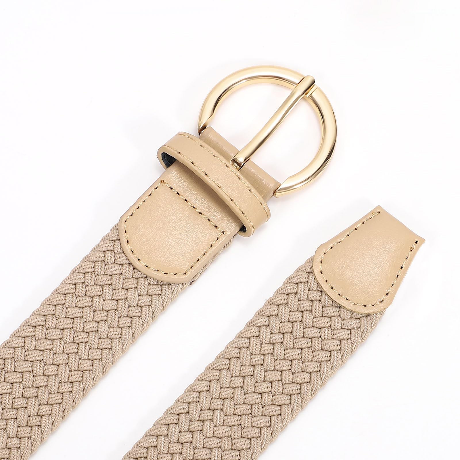 Women Men Woven Elastic Stretch Braided Waist Belt