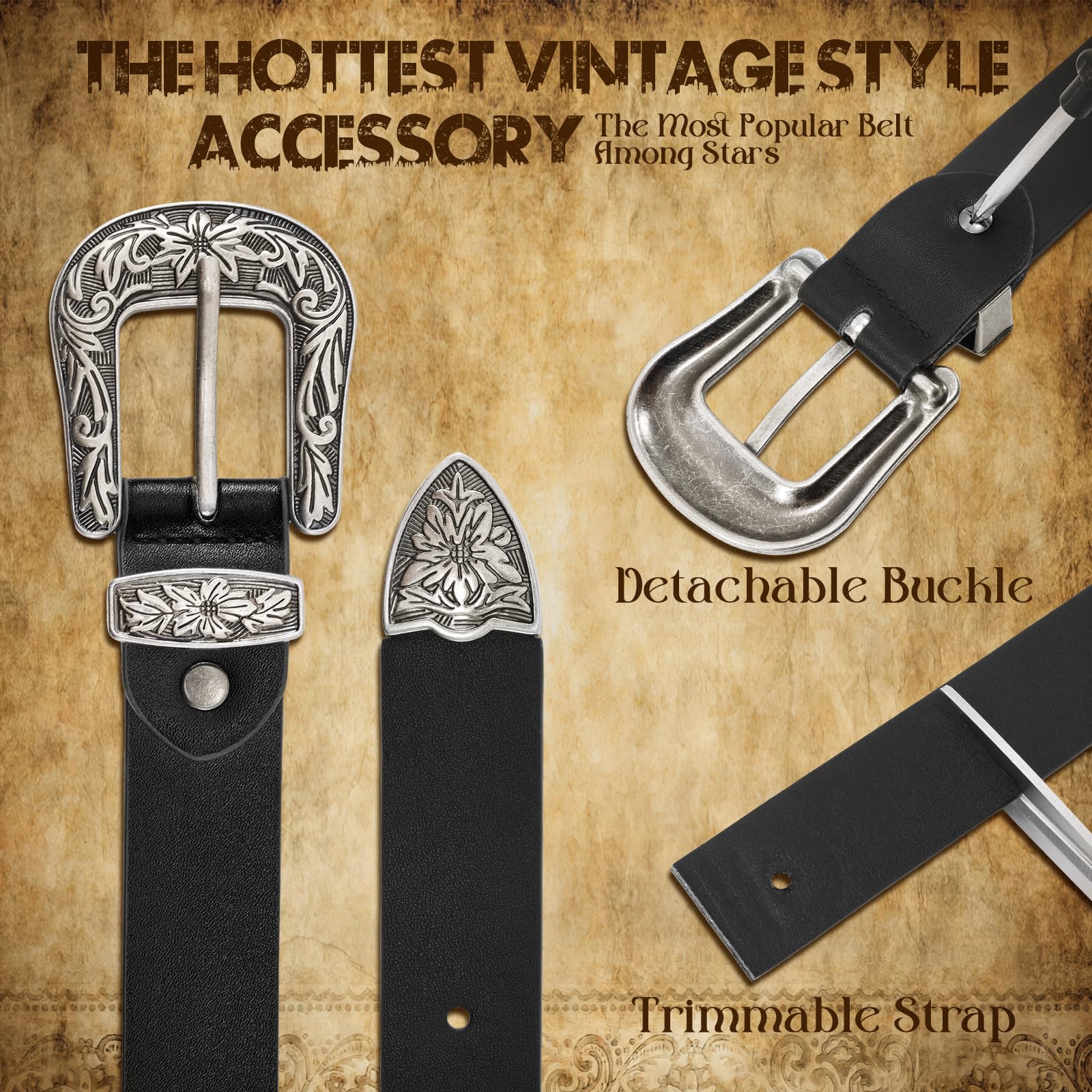 Vintage Western Design Belt for Pants Jeans Dresses - JASGOOD OFFICIAL