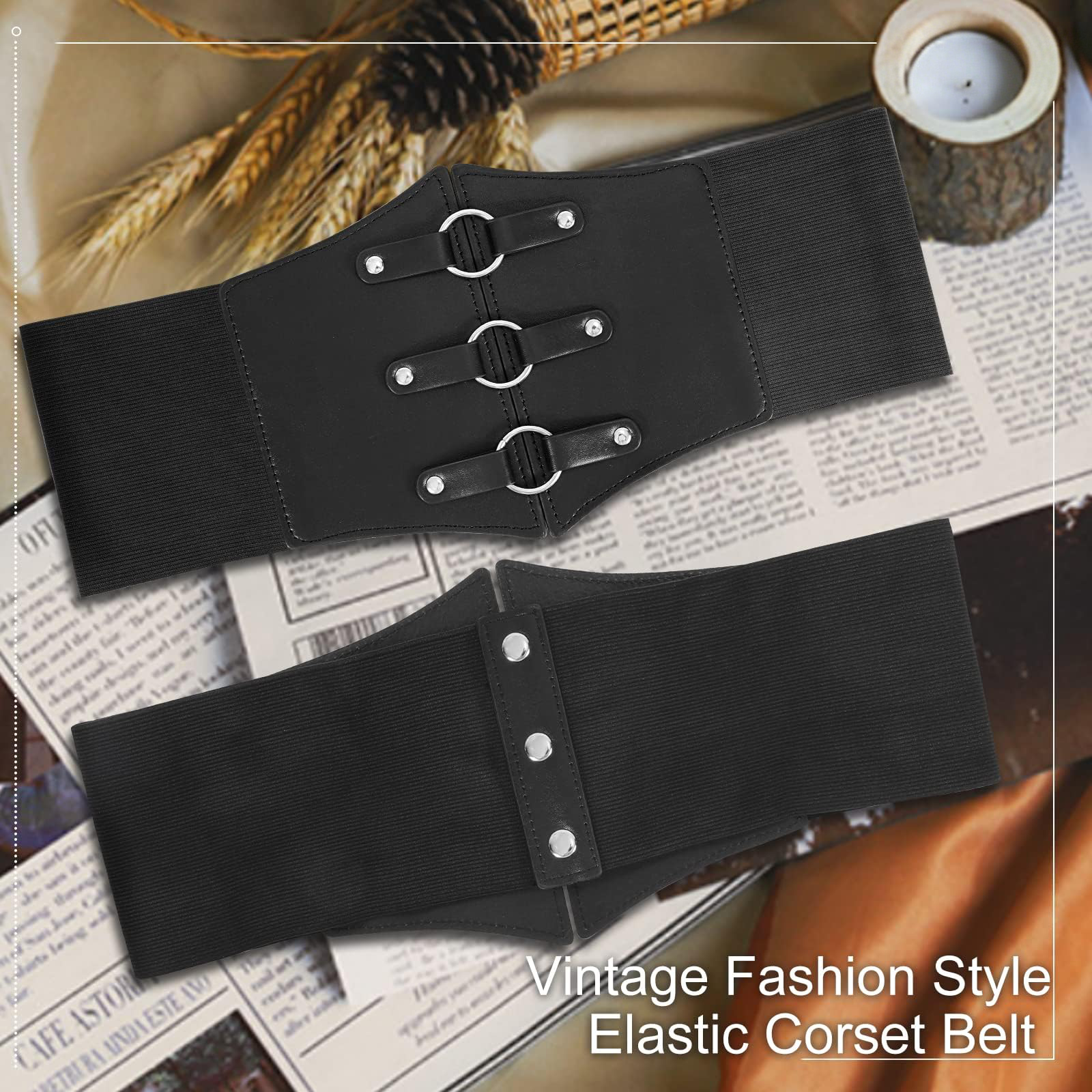 Wide Waspie Elastic Corset Belt