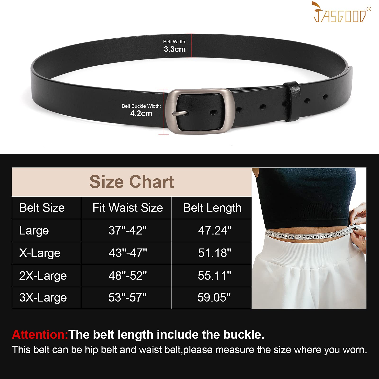 Plus Size Women Leather Belt with Pin Buckle