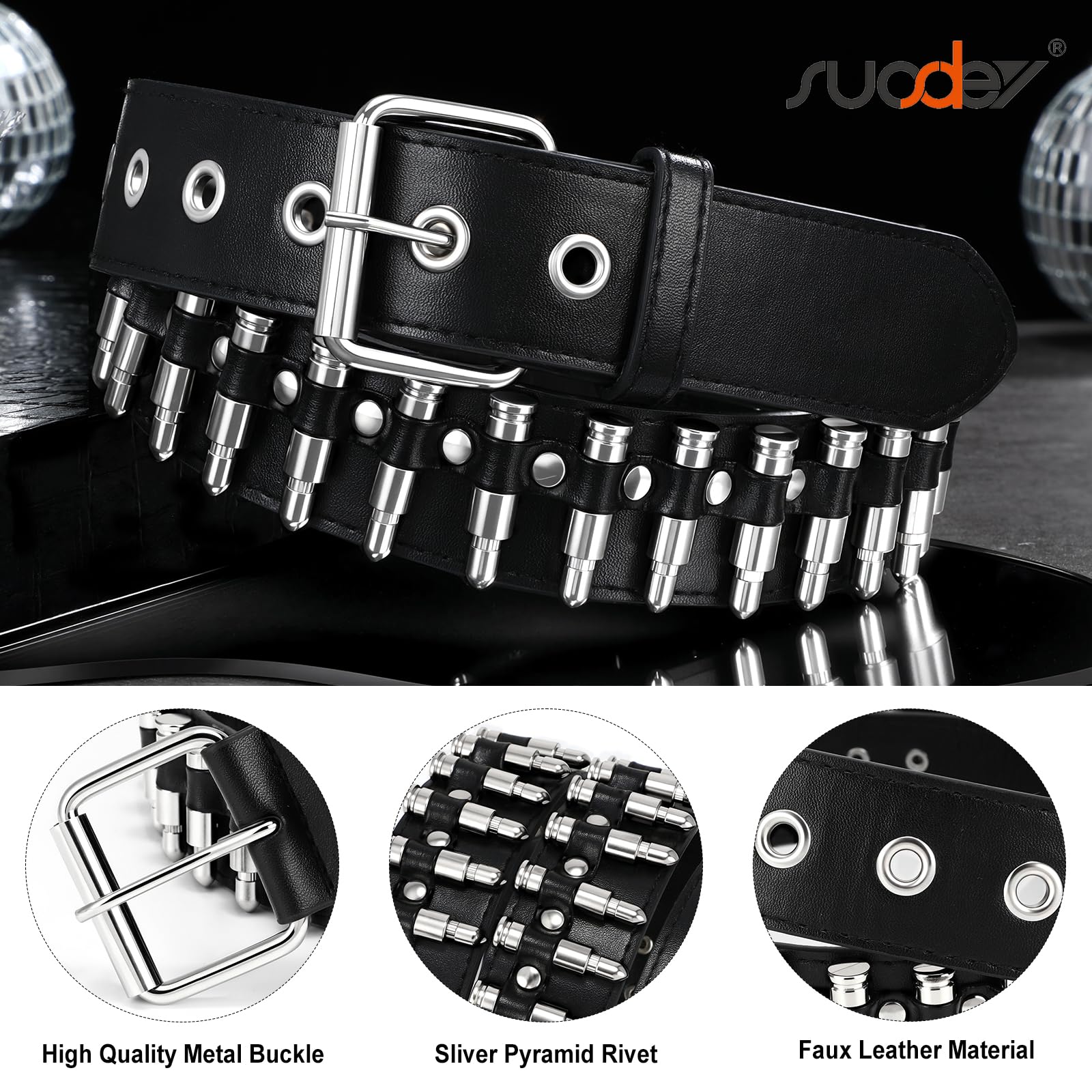Y2K Goth Bullet Design Belt