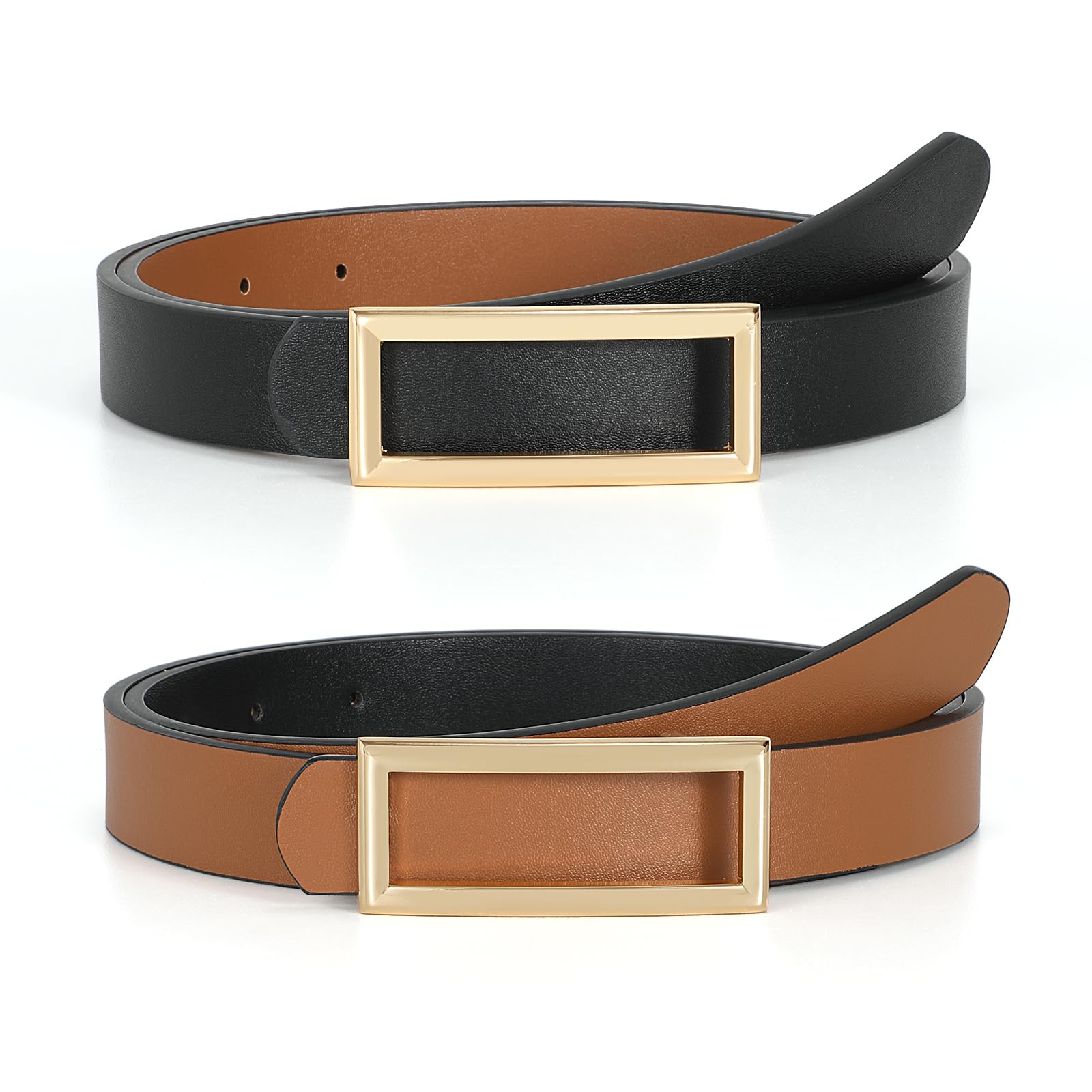 Reversible Waist Belt with Square Buckle