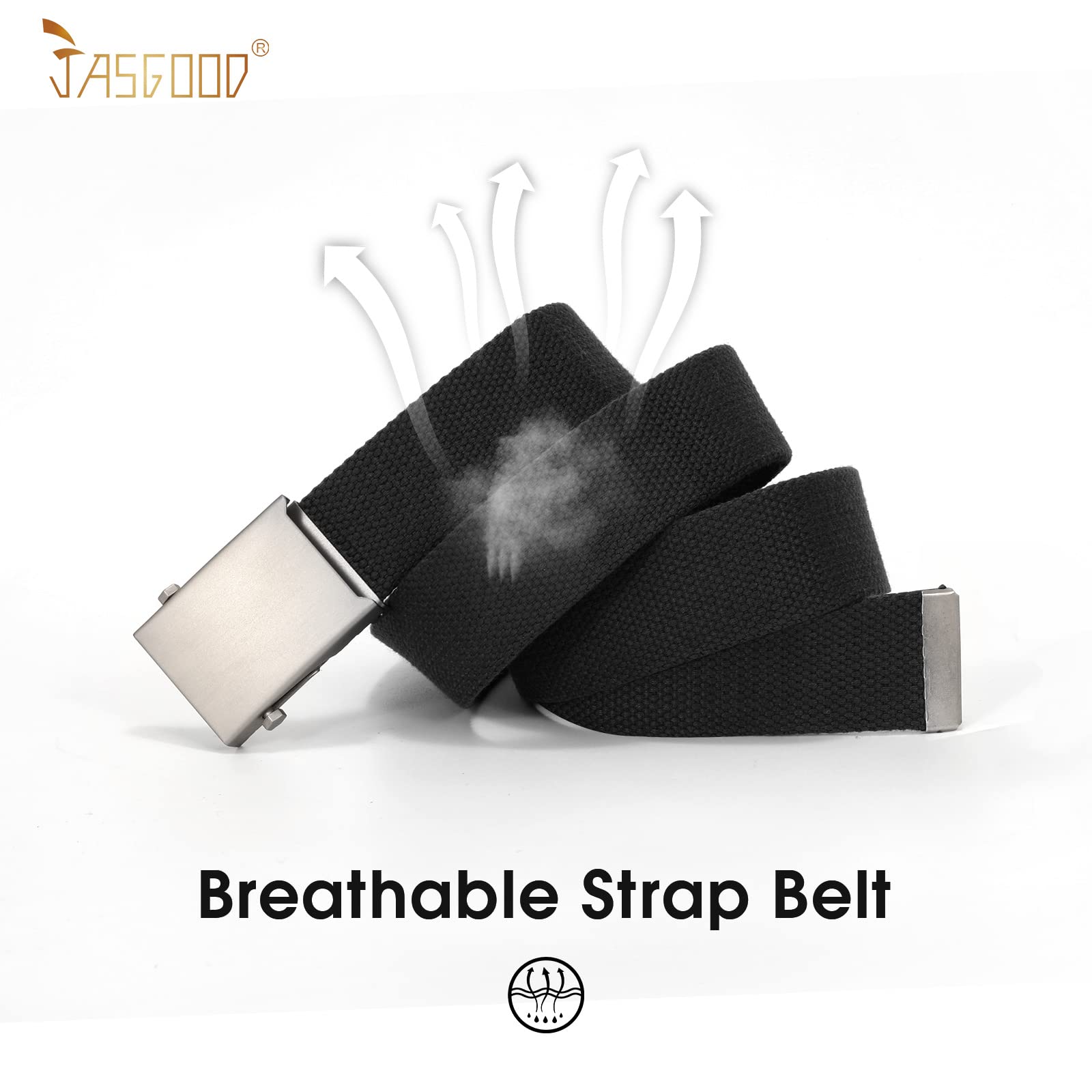 2 Pack Canvas Web Belt with Metal Buckle