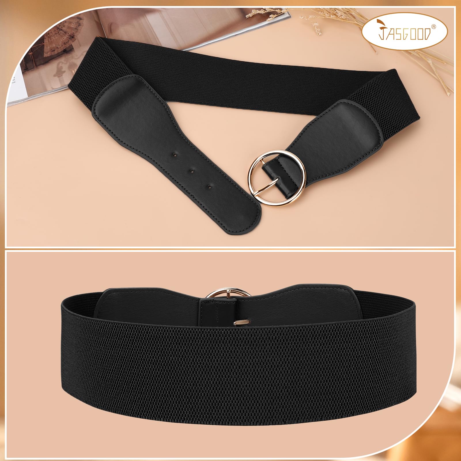 3-Pack Women Wide Elastic Waist Belt