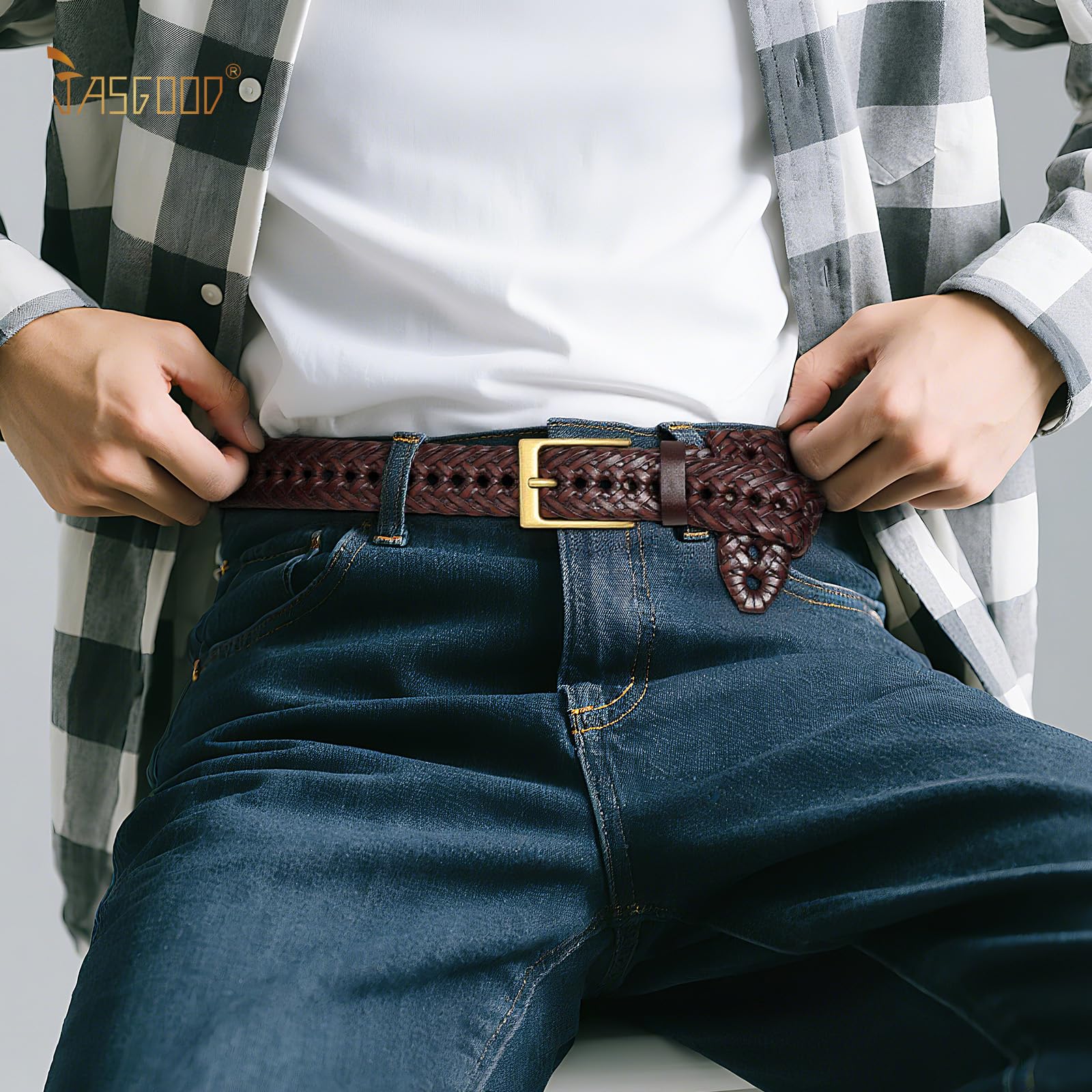 Braided Woven Belt for Men Casual Jeans