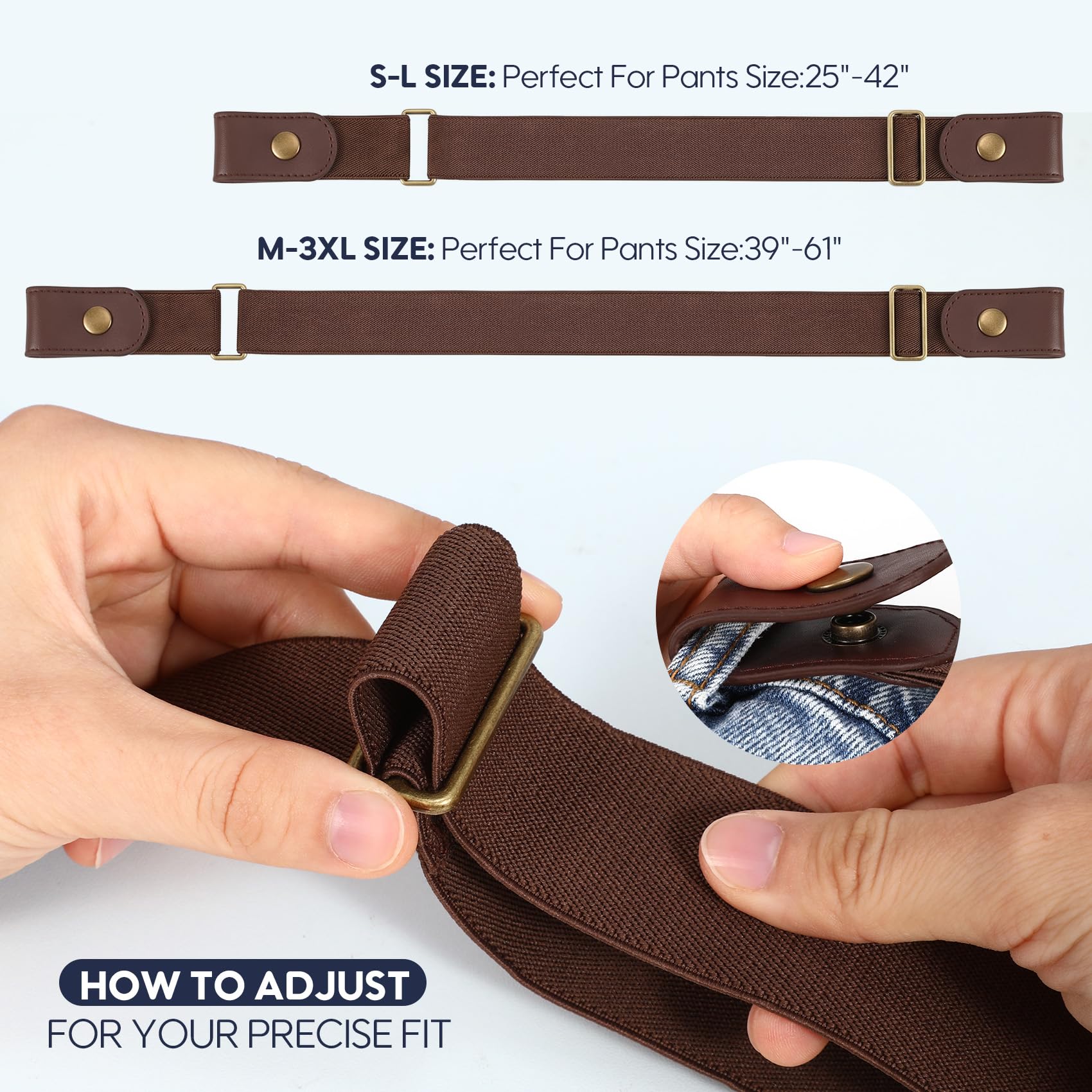 Buckless Invisible Elastic Belt for Jeans Pants