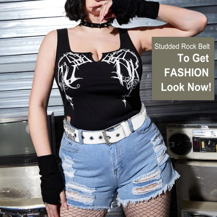 Y2K Goth Bullet Design Belt