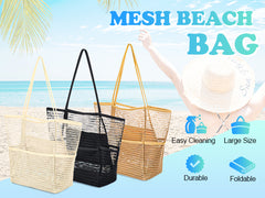 Women Mesh Beach Tote Shoulder Handbag Large Hobo Bags