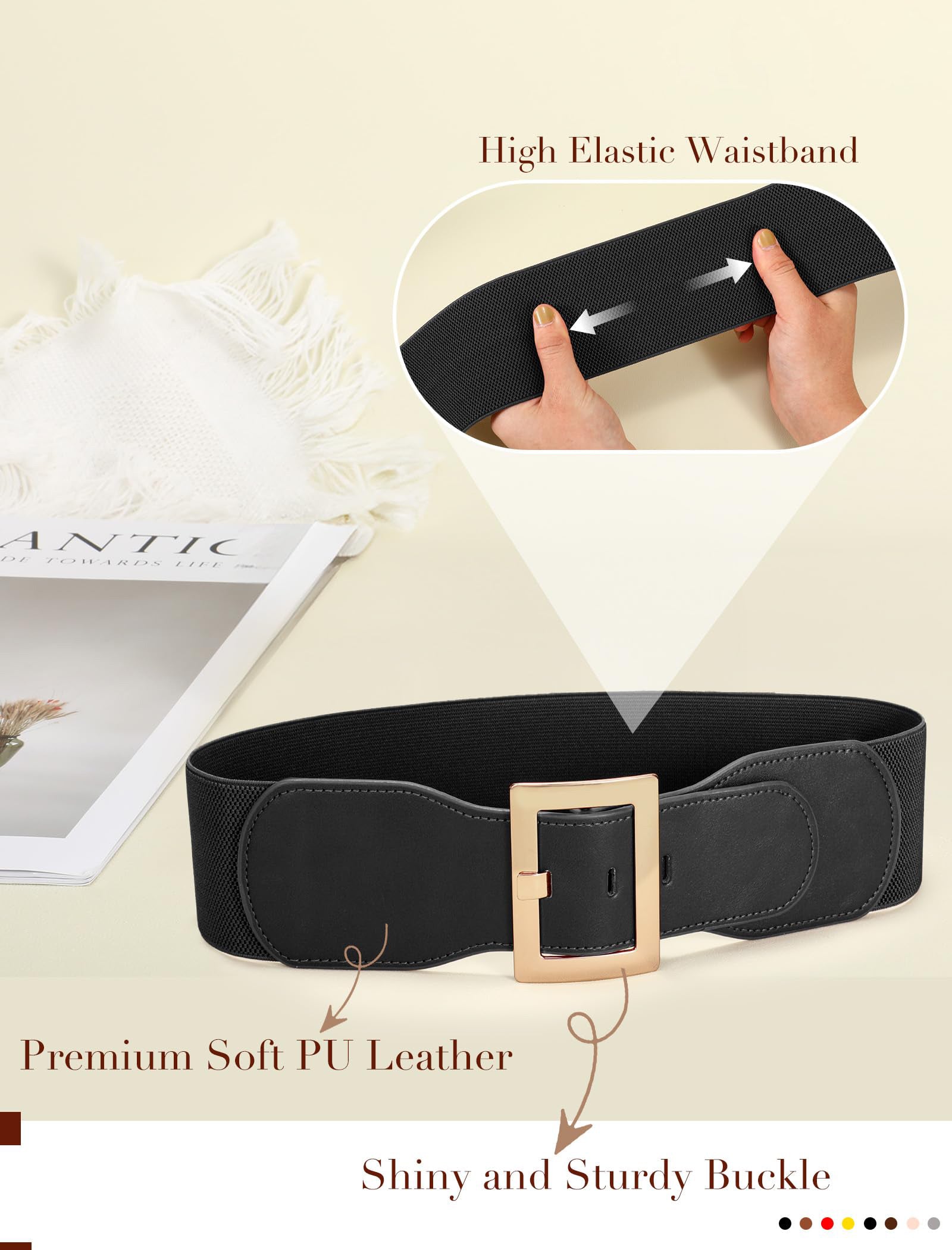 Stretchy Elastic Vintage Wide Belt - JASGOOD OFFICIAL