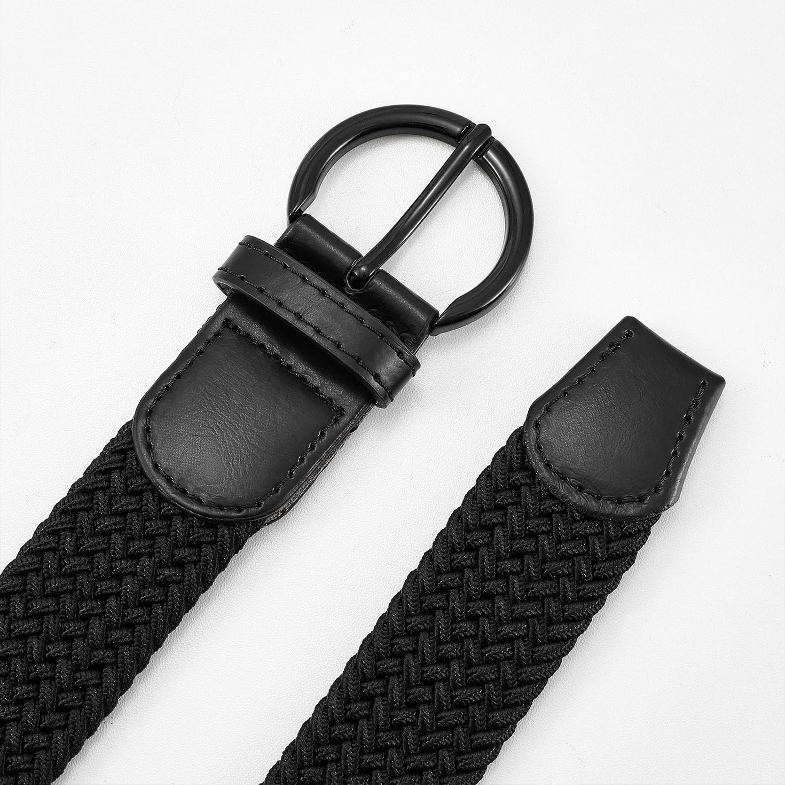Women Men Woven Elastic Stretch Braided Waist Belt