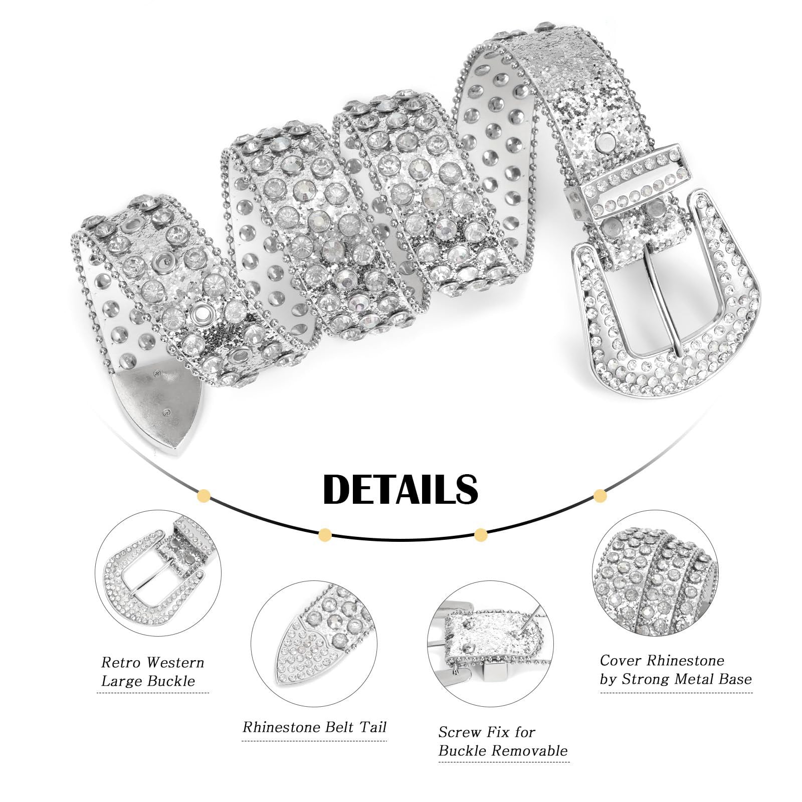 Studded Rhinestone Belts