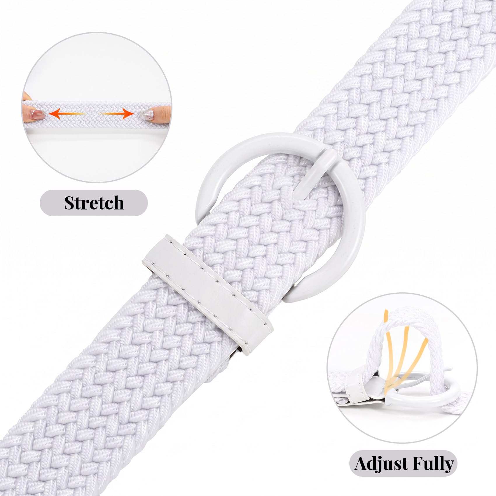 Women Men Woven Elastic Stretch Braided Waist Belt
