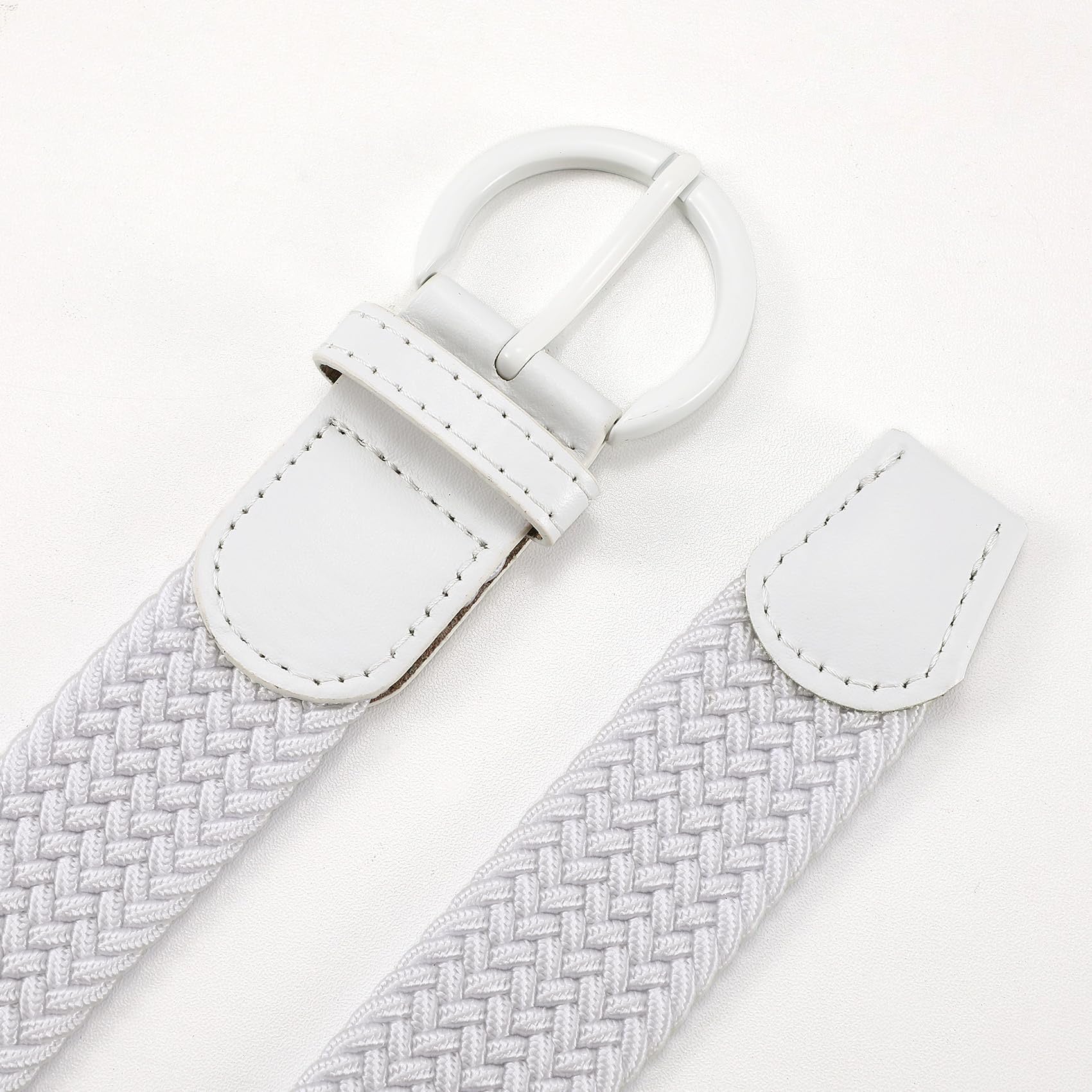 Women Men Woven Elastic Stretch Braided Waist Belt