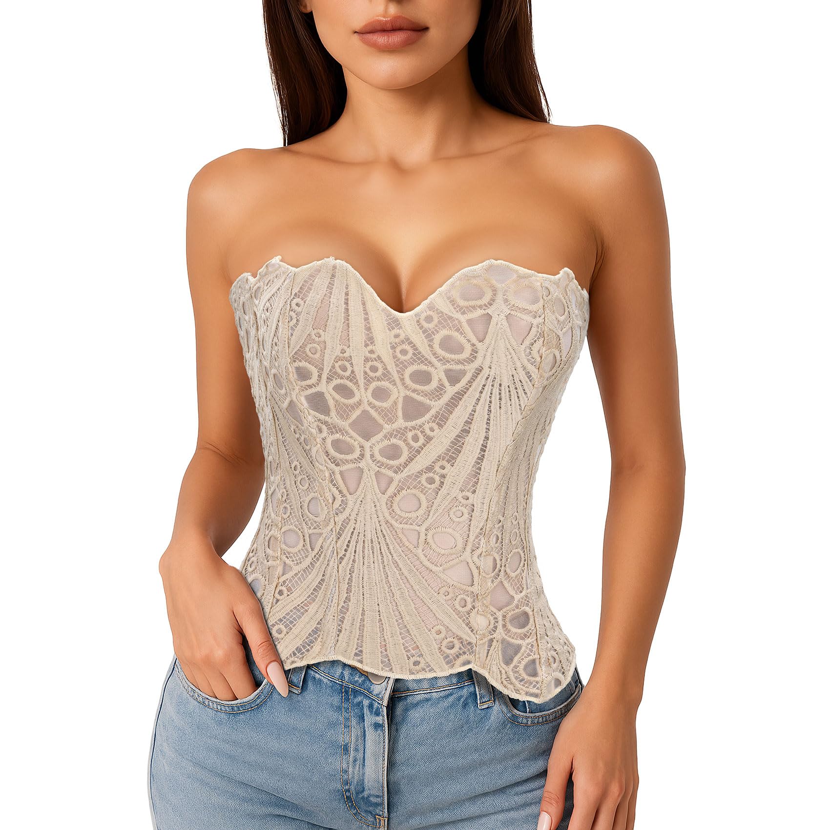 Lace Up Corset Bustier Top