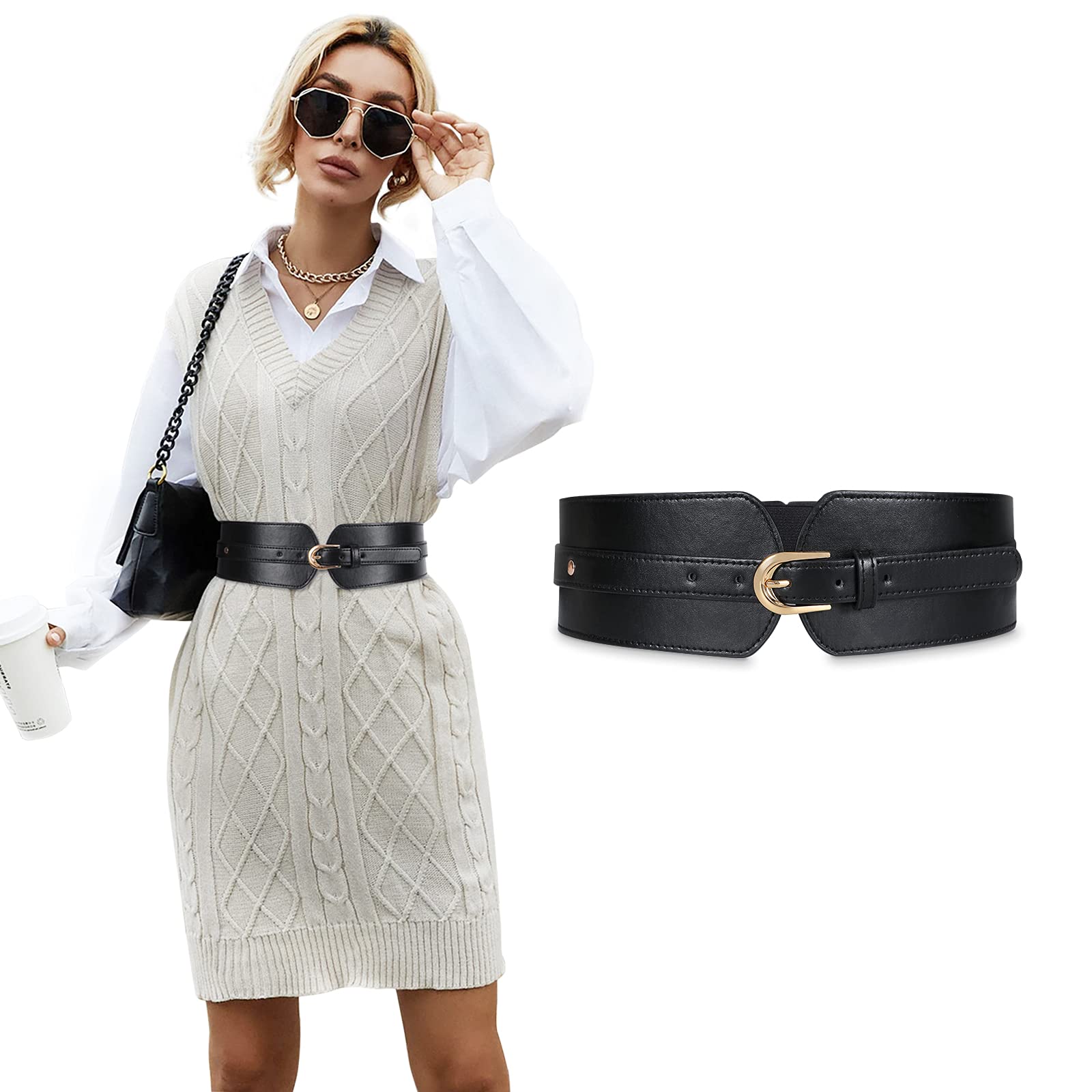Gold Buckle Stretchy Outfit Belt - JASGOOD OFFICIAL