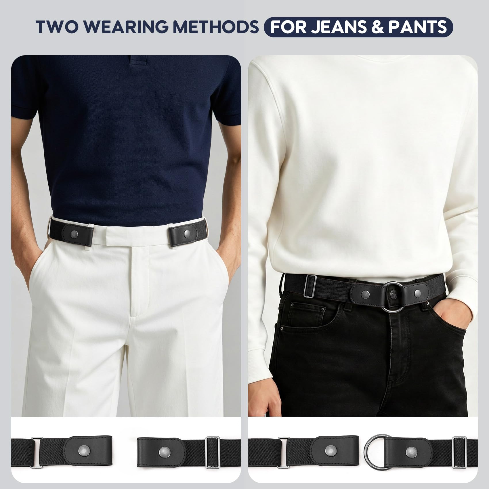Buckless Invisible Elastic Belt for Jeans Pants