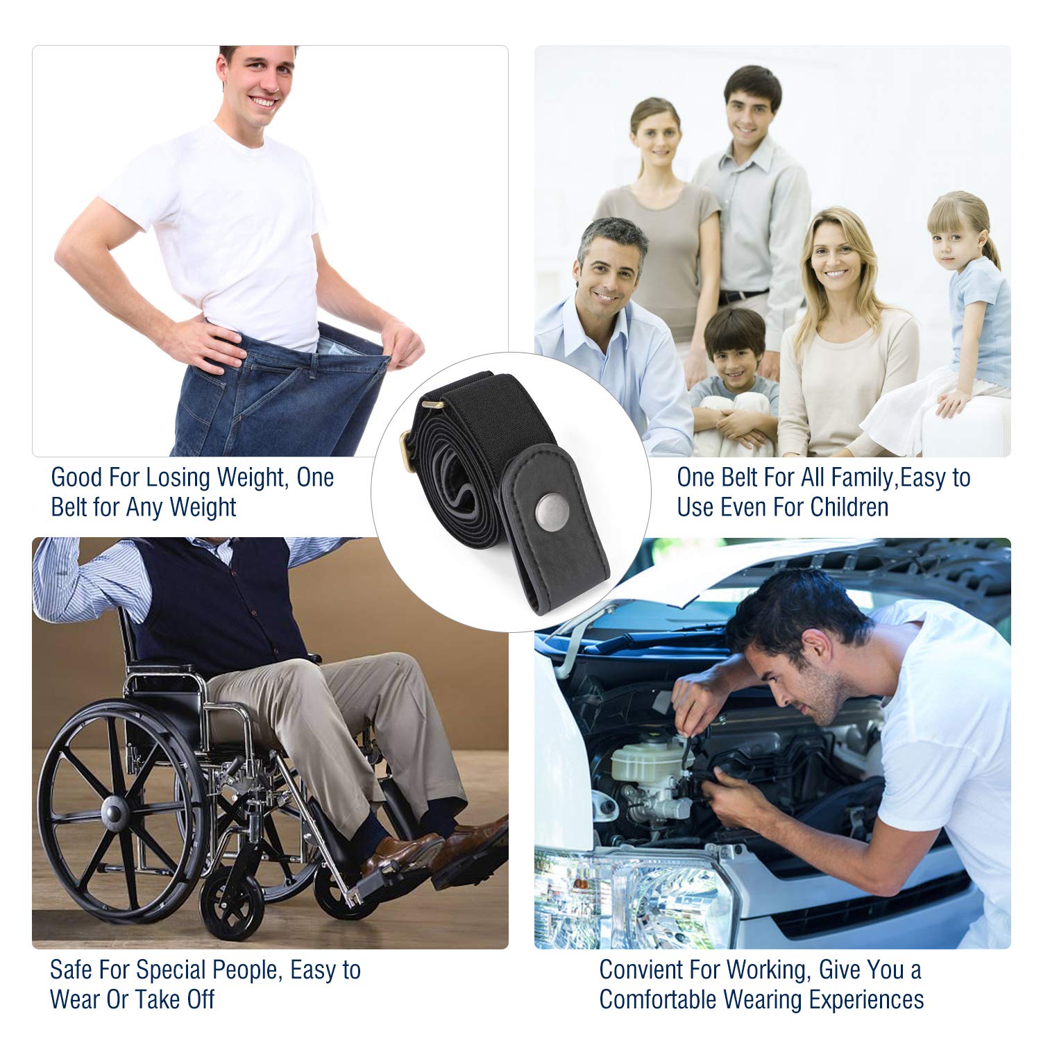 Buckless Invisible Elastic Belt for Jeans Pants