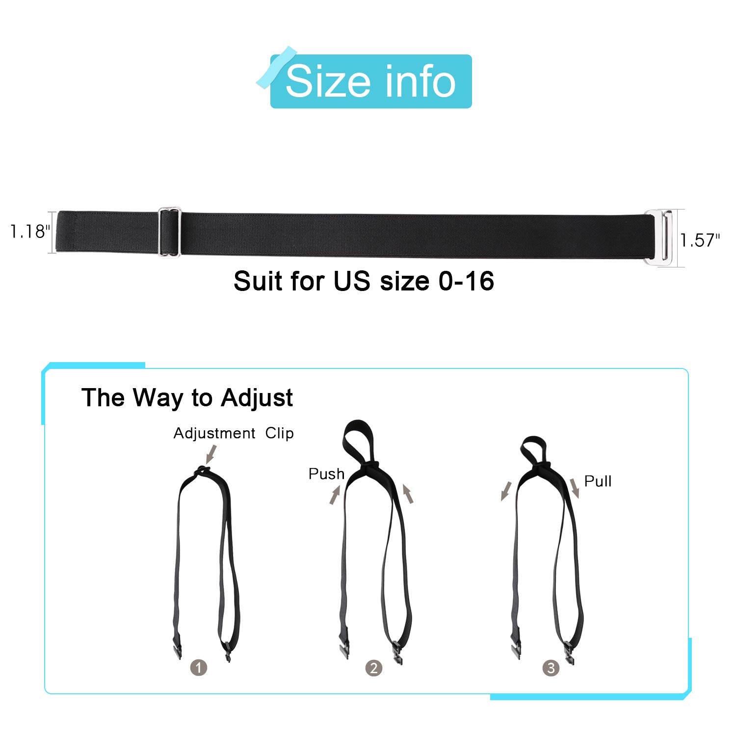 1-pack Invisible Elastic Web Strap Belt