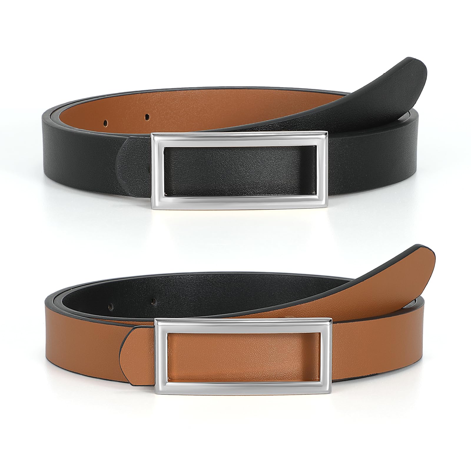 Reversible Waist Belt with Square Buckle