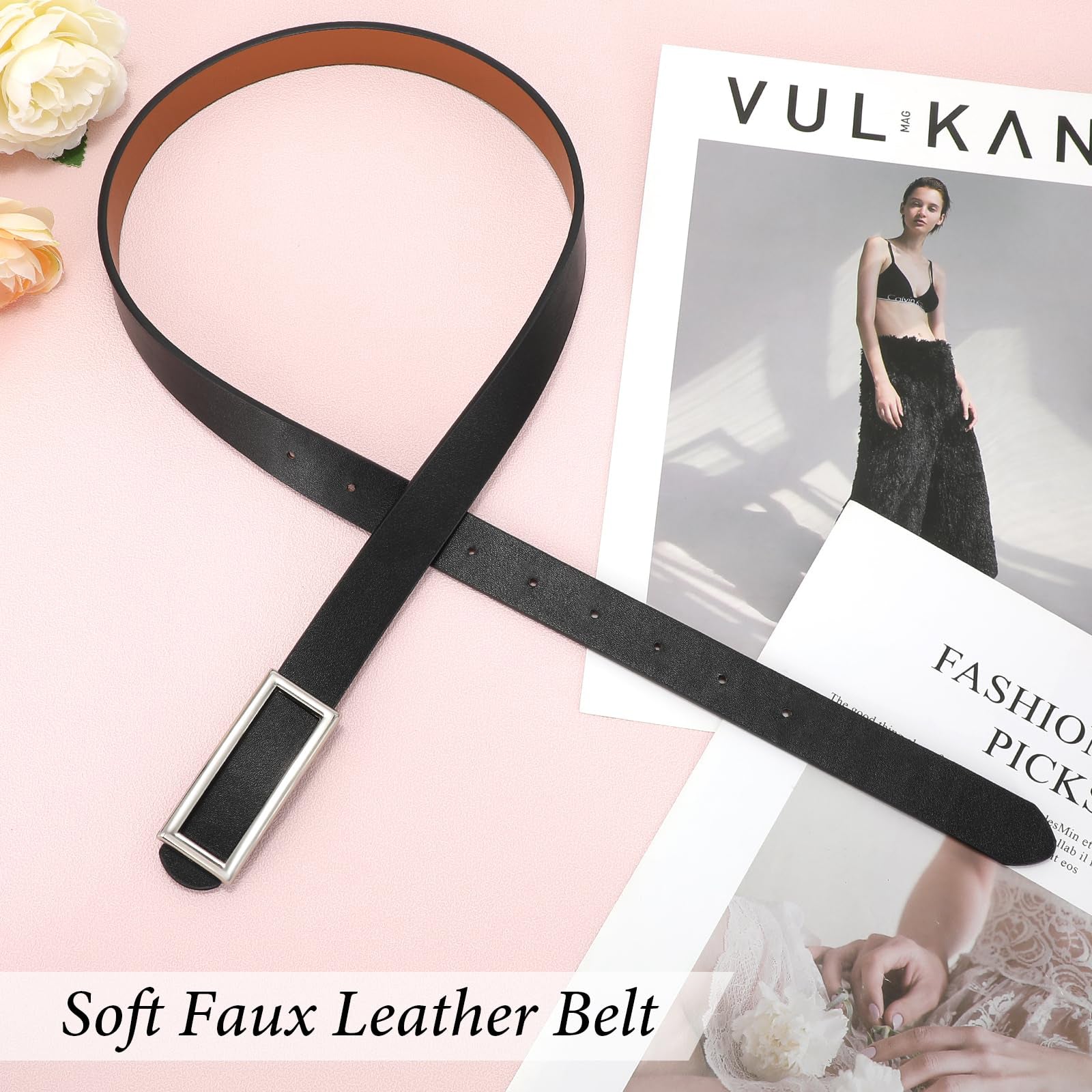 Reversible Waist Belt with Square Buckle