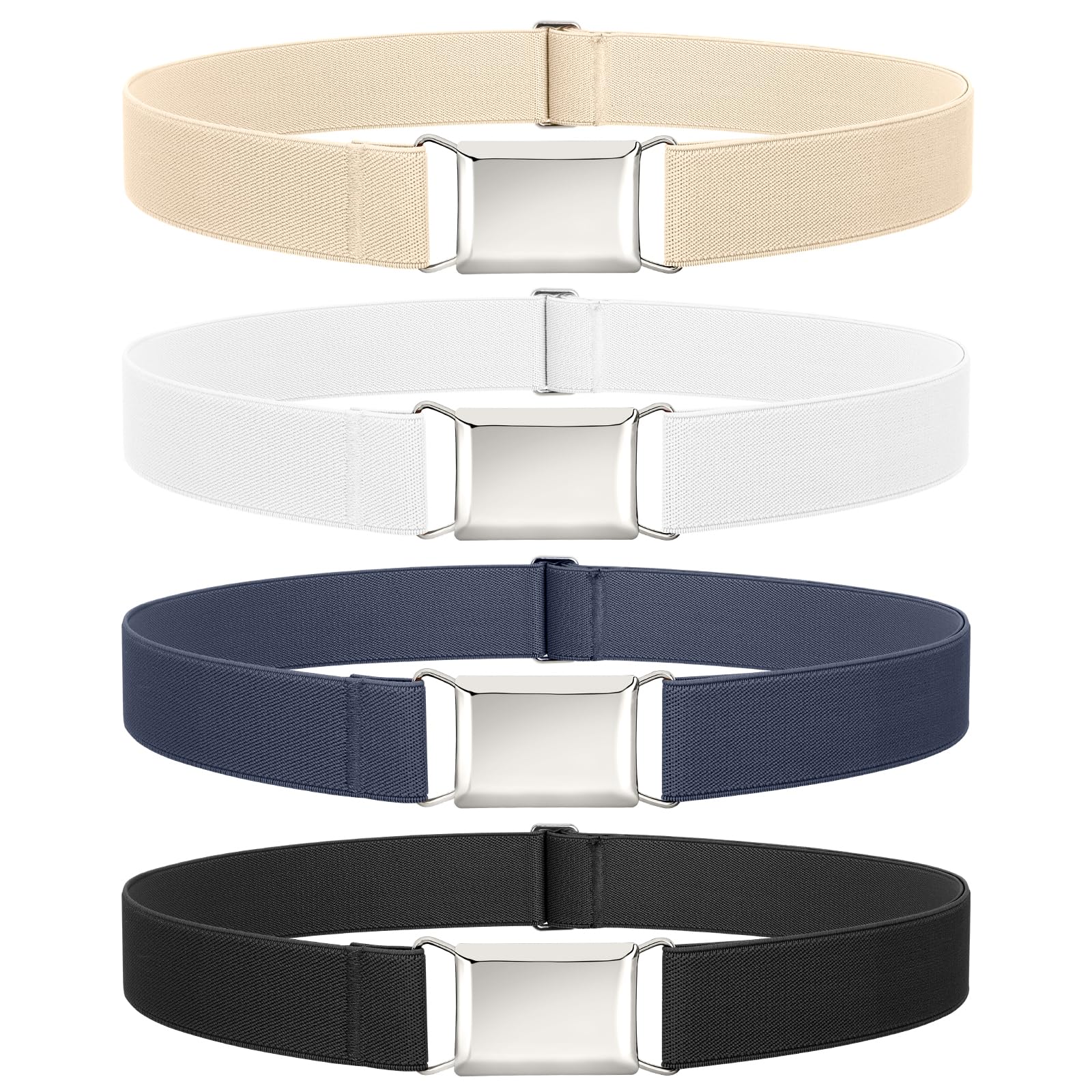 4-Pack Women Stretch Invisible Webbing Belt