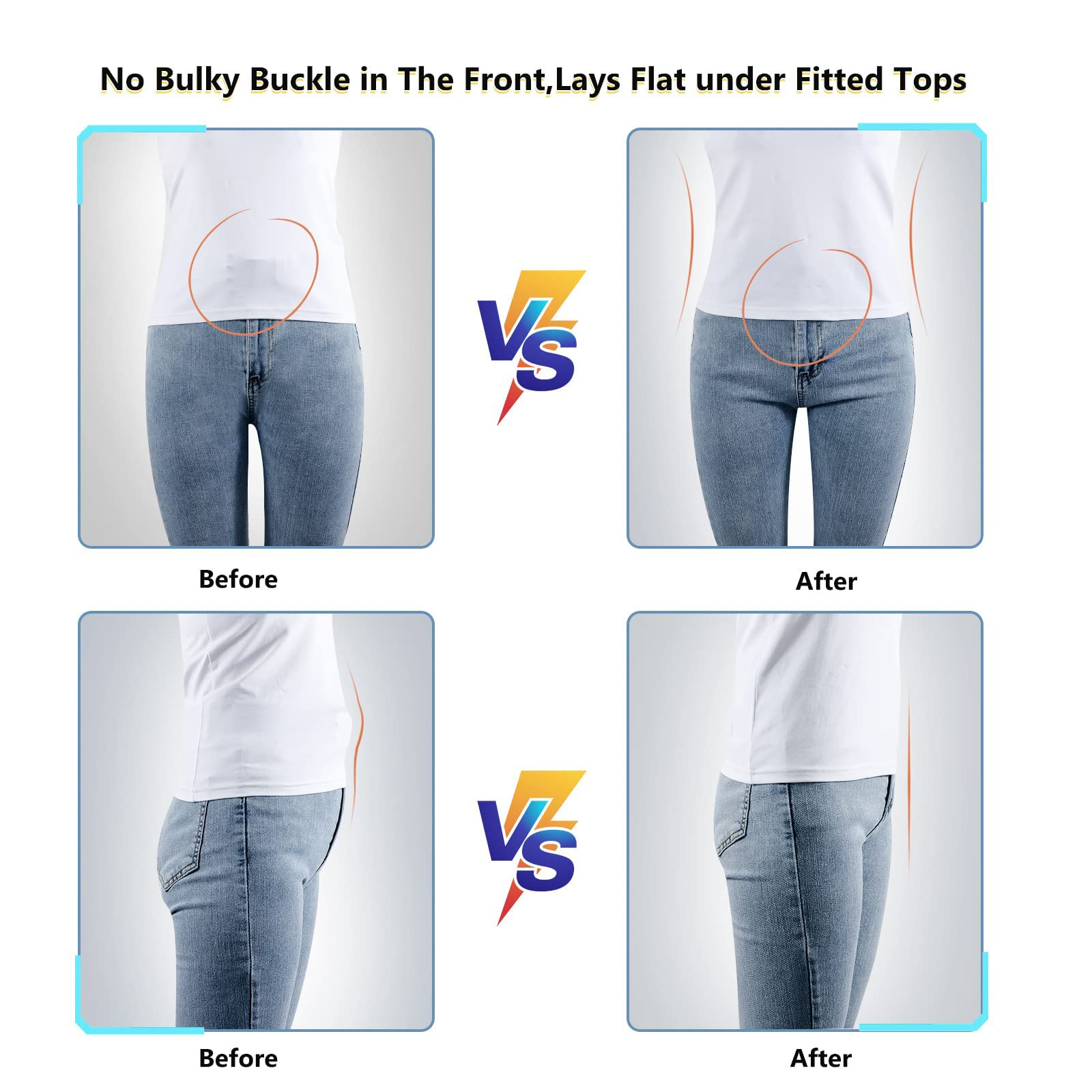 Invisible Elastic Flat Buckle Belt