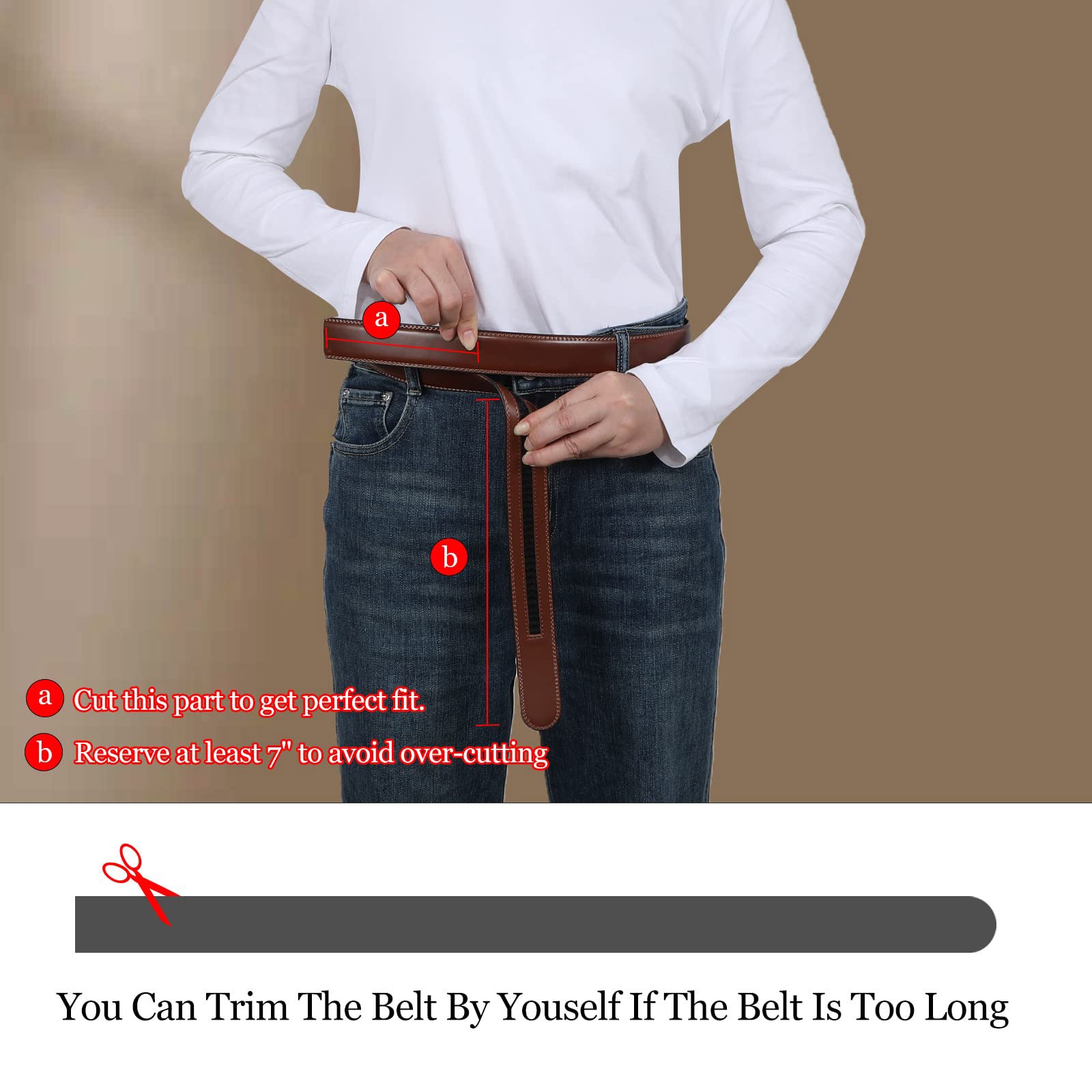 Leather Belt Strap 30mm/1.18" Replacement Without Buckle