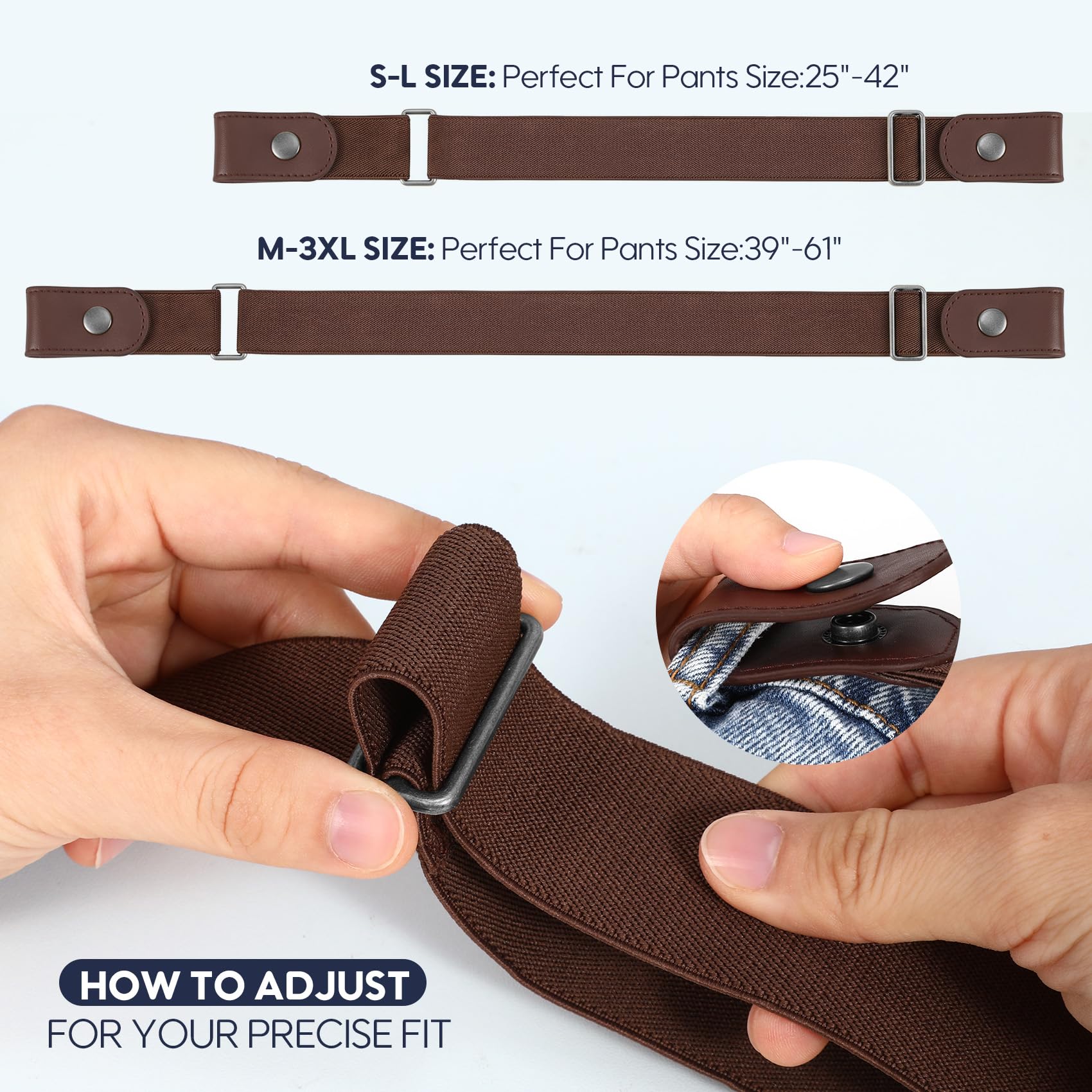 Buckless Invisible Elastic Belt for Jeans Pants