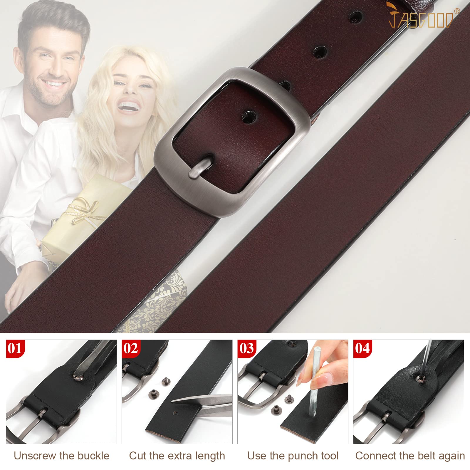 Plus Size Women Leather Belt with Pin Buckle