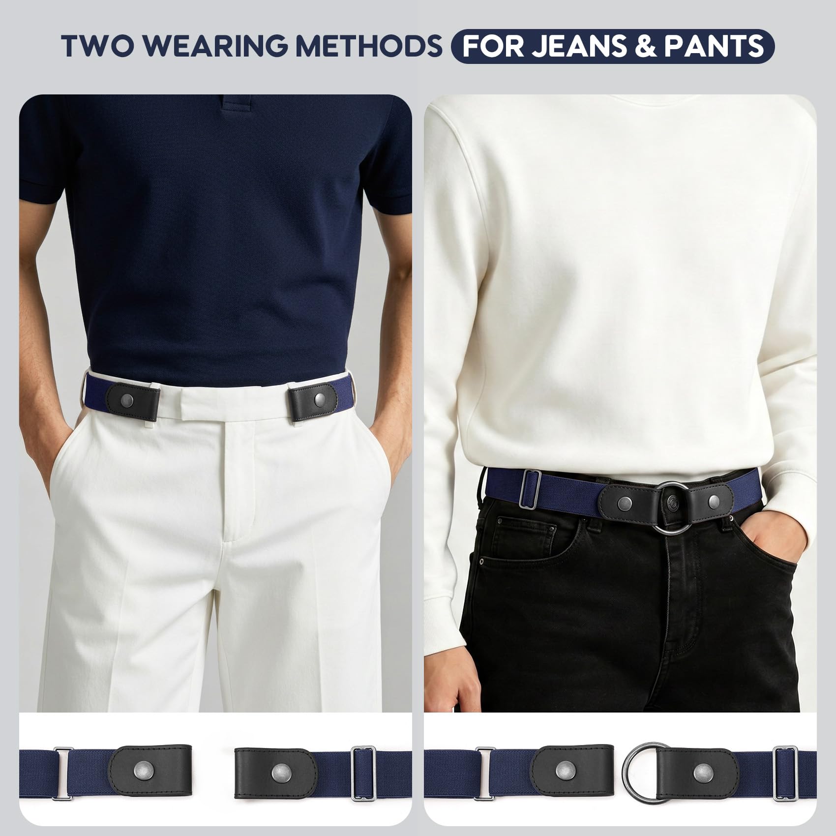 Buckless Invisible Elastic Belt for Jeans Pants