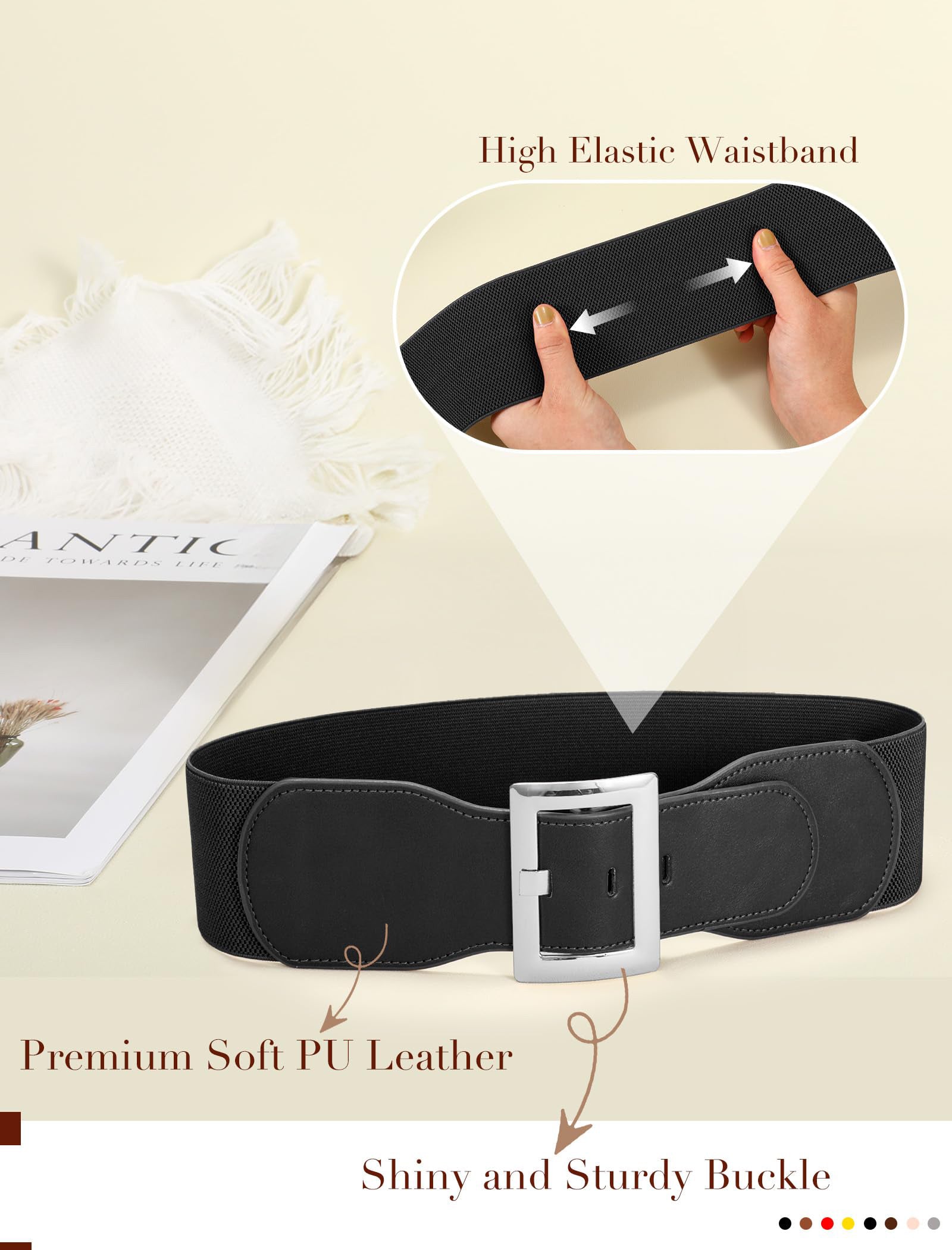 Stretchy Elastic Vintage Wide Belt - JASGOOD OFFICIAL