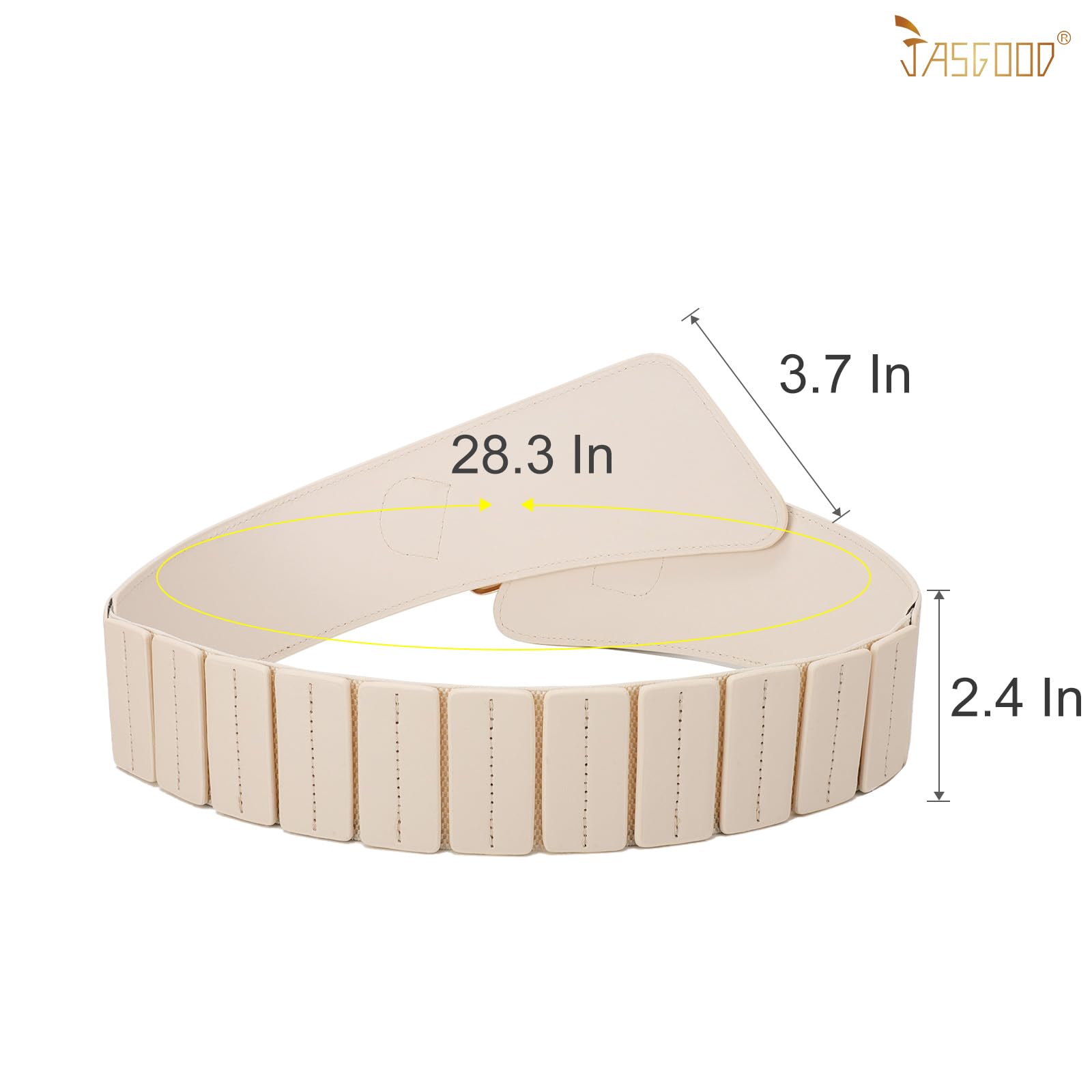 Gold Interlock Buckle Elastic Wide Belt