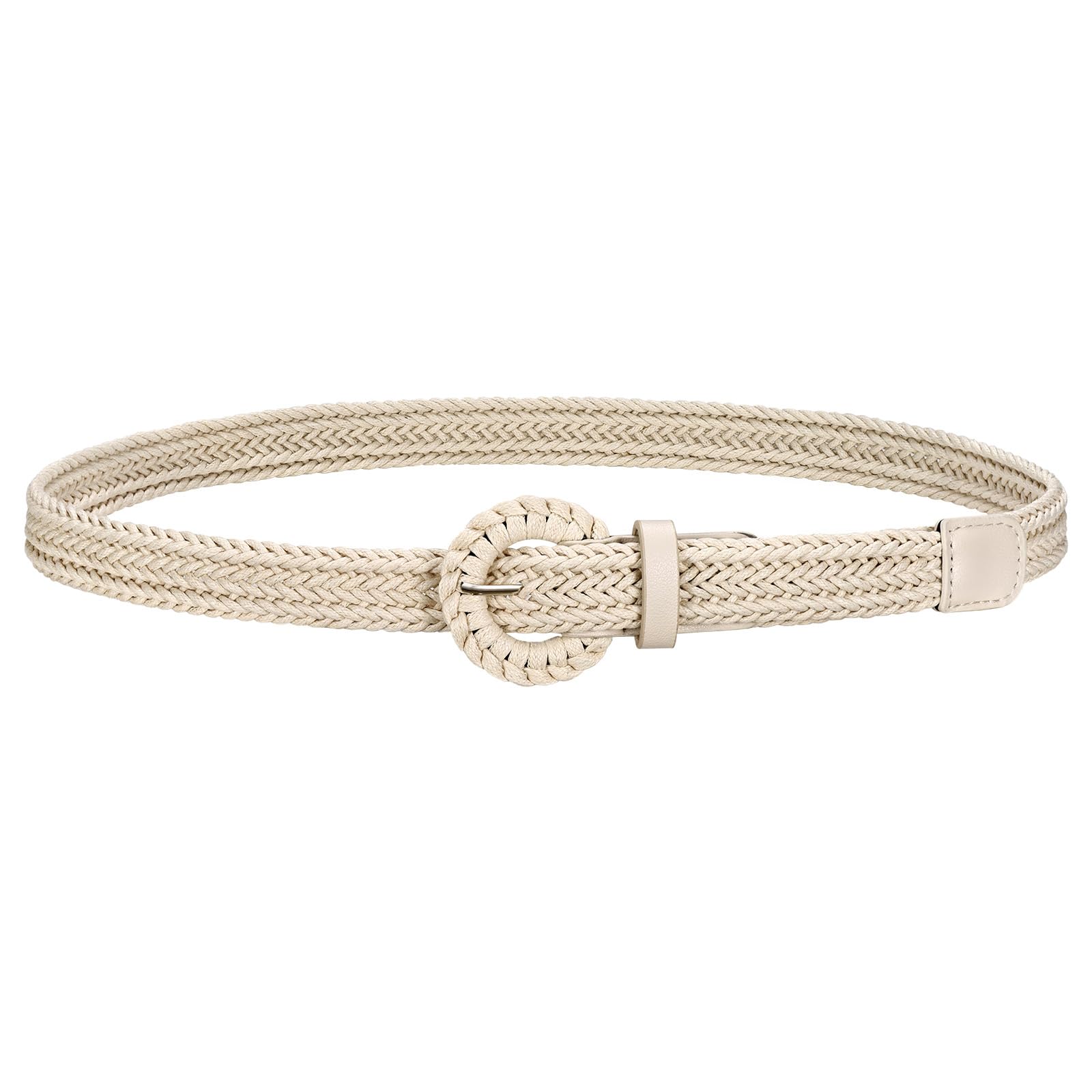 Skinny Raffia Straw Braided Belt
