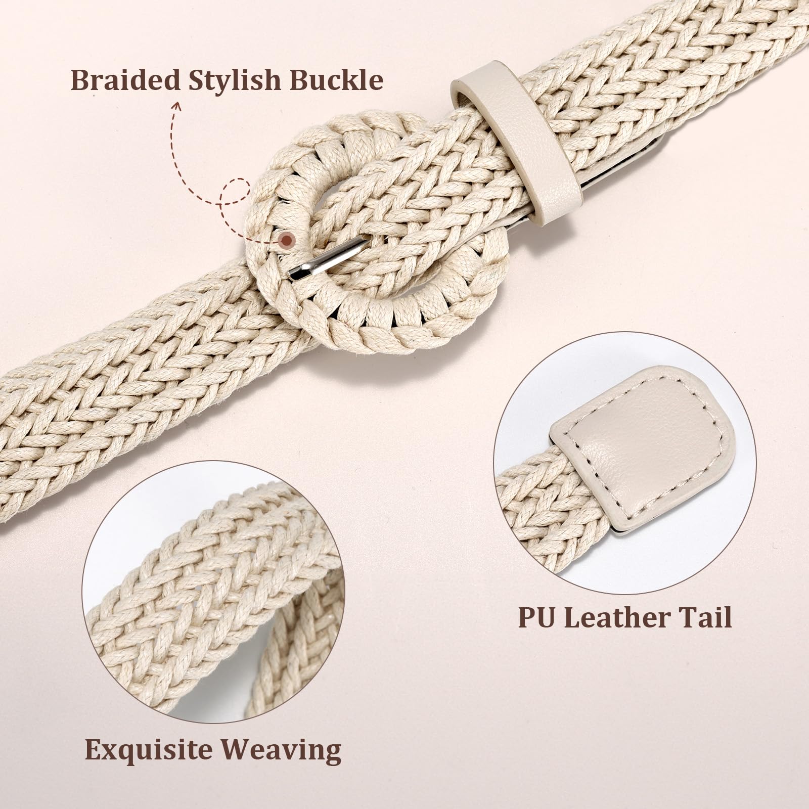 Skinny Raffia Straw Braided Belt