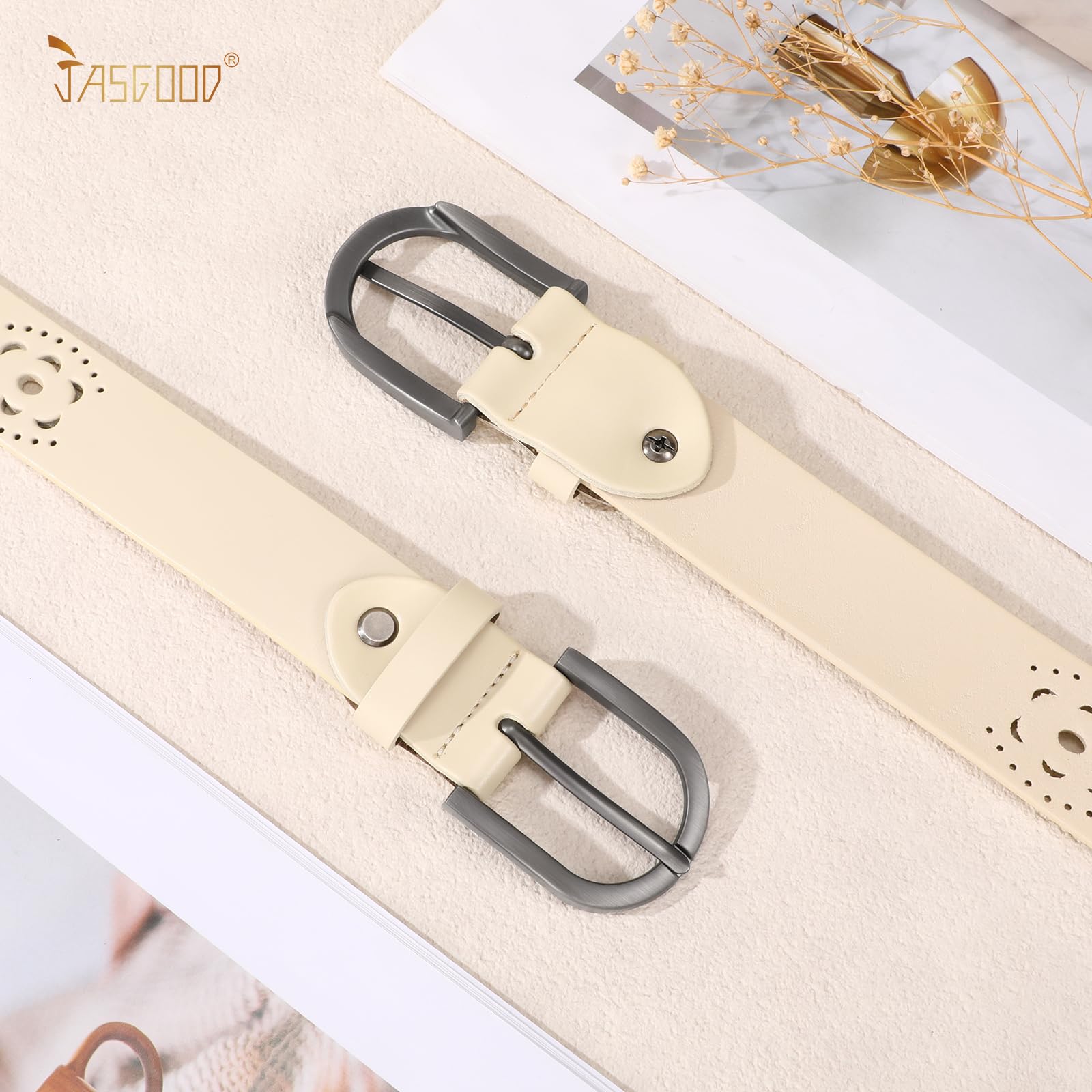 Hollow Genuine Leather Belt for Women 103 - JASGOOD OFFICIAL