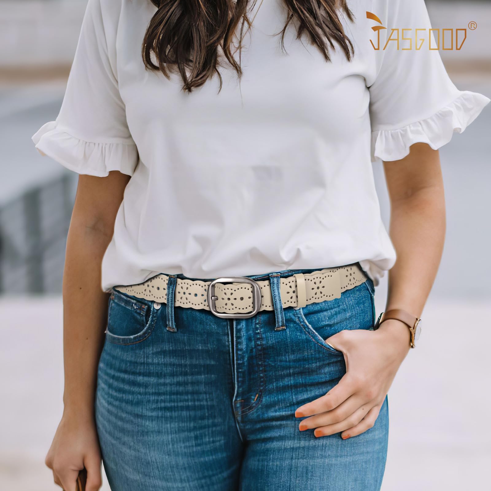 Hollow Design Wide Belt for Ladies - JASGOOD OFFICIAL