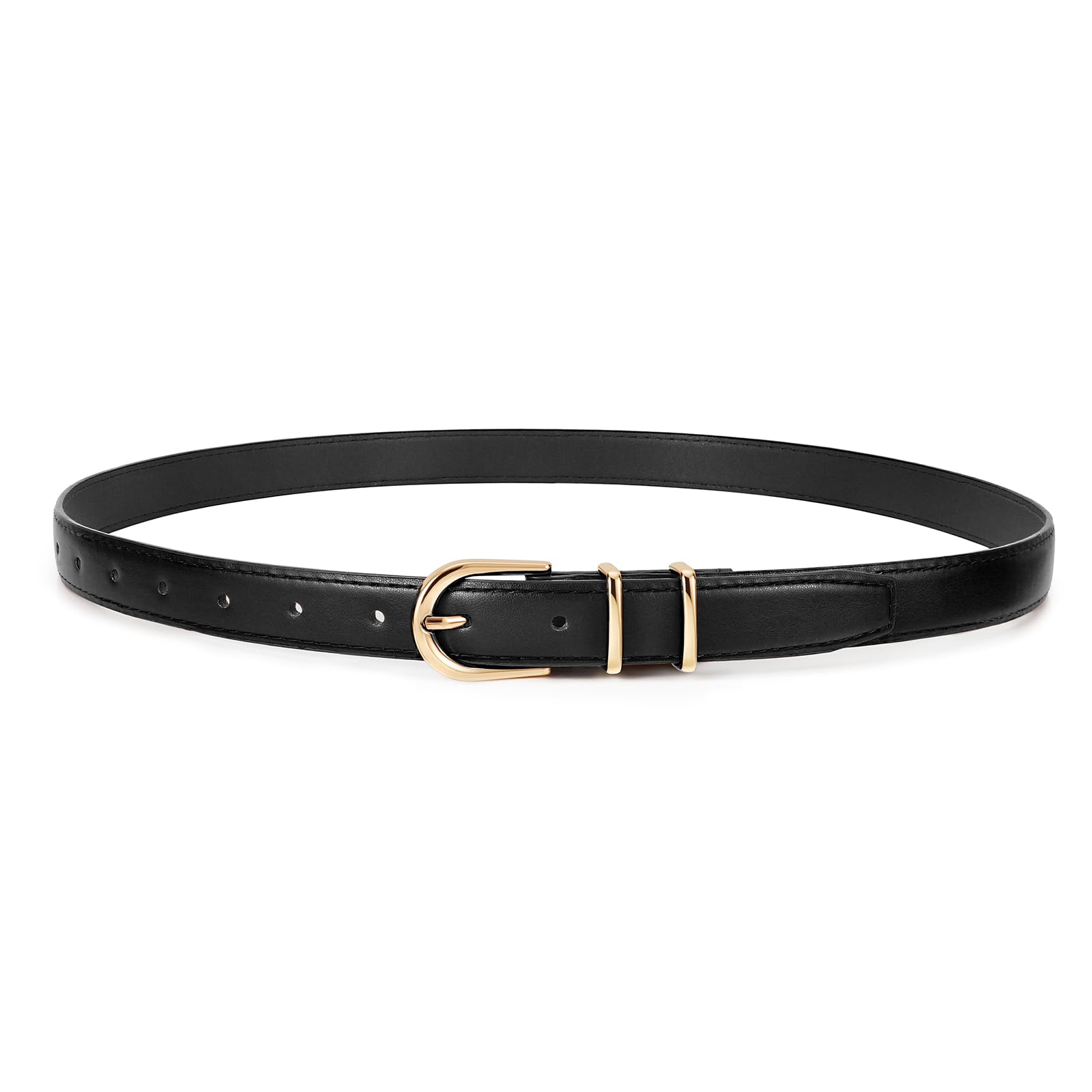 Women Skinny Vegan Leather Belt for Jeans