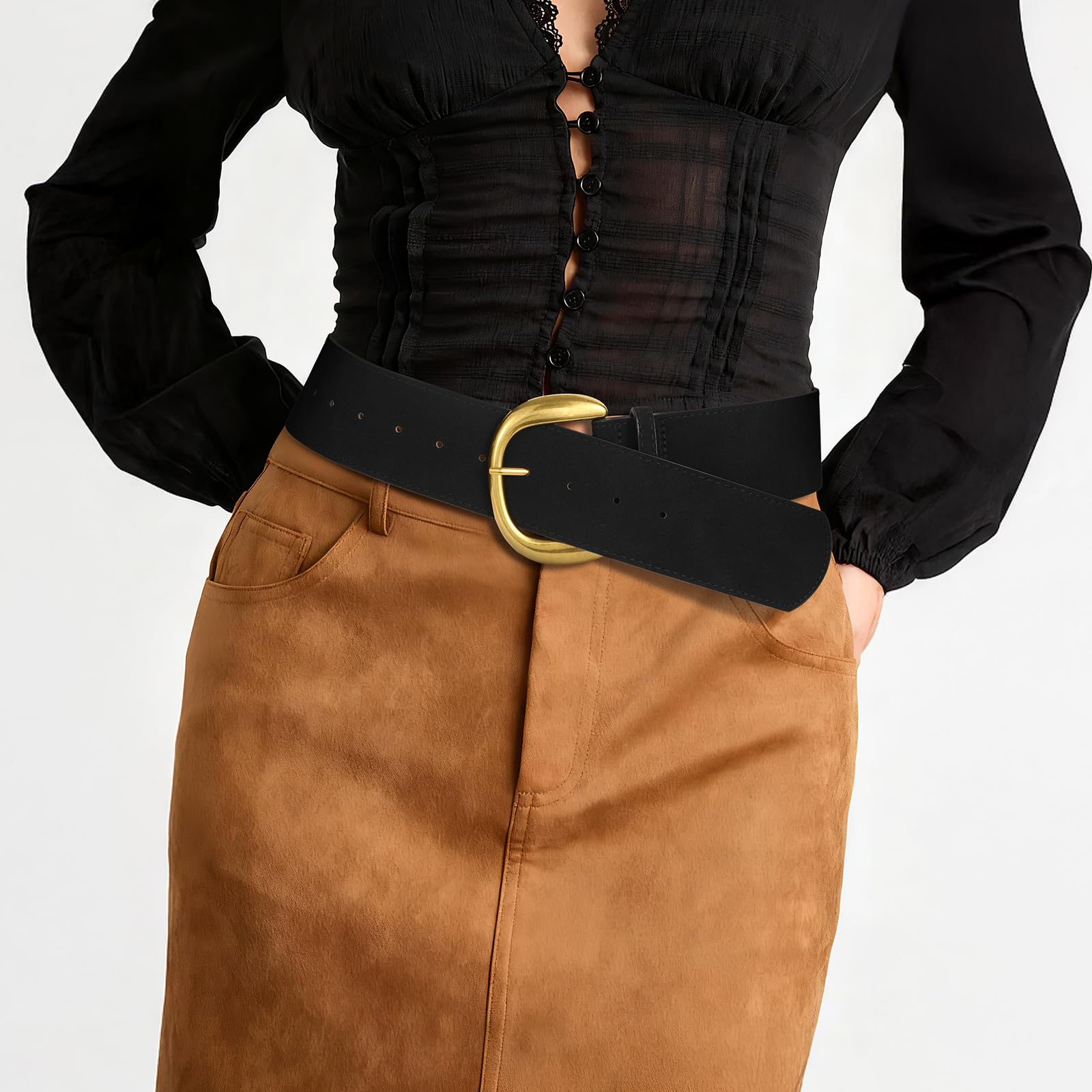 Suede Wide Belt For Lady - JASGOOD OFFICIAL