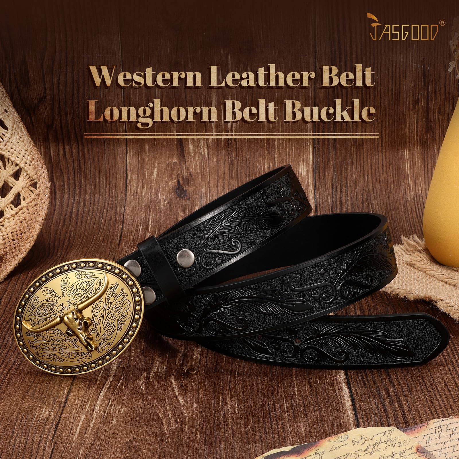 Cowgirl Cowboy Genuine Leather Belt 1.5" - JASGOOD OFFICIAL