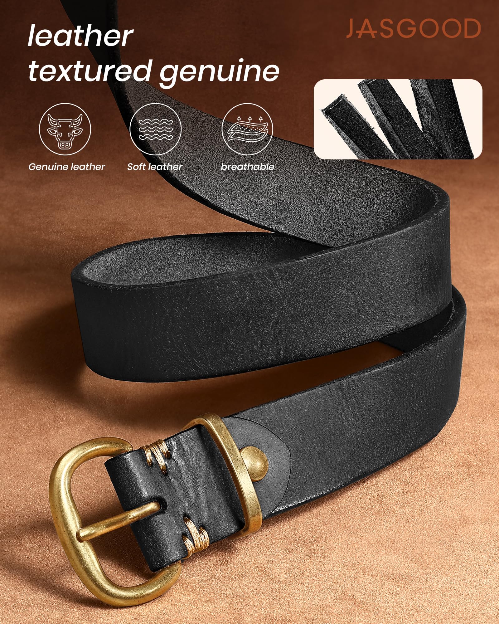 Fashion Full-Grain Cowhide Leather Waist Belt For Women