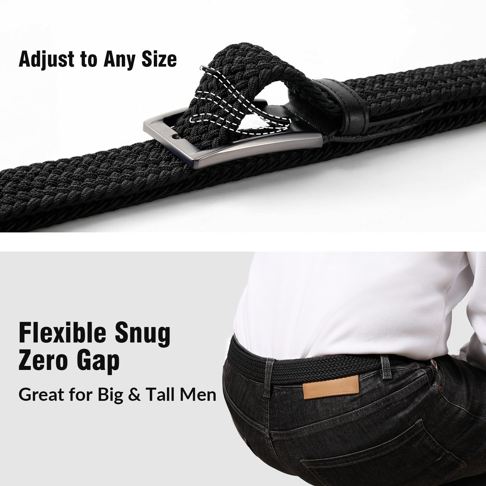 Braided Stretch Golf Belt for Men Women