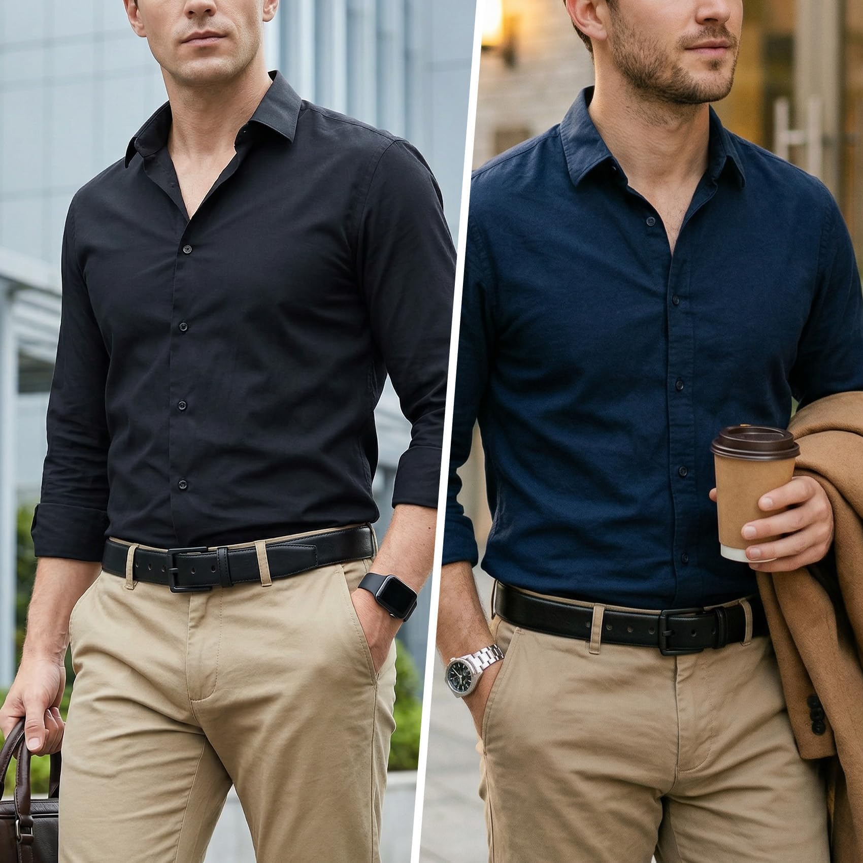 Nickel Free TSA Approved Leather Belt For Men