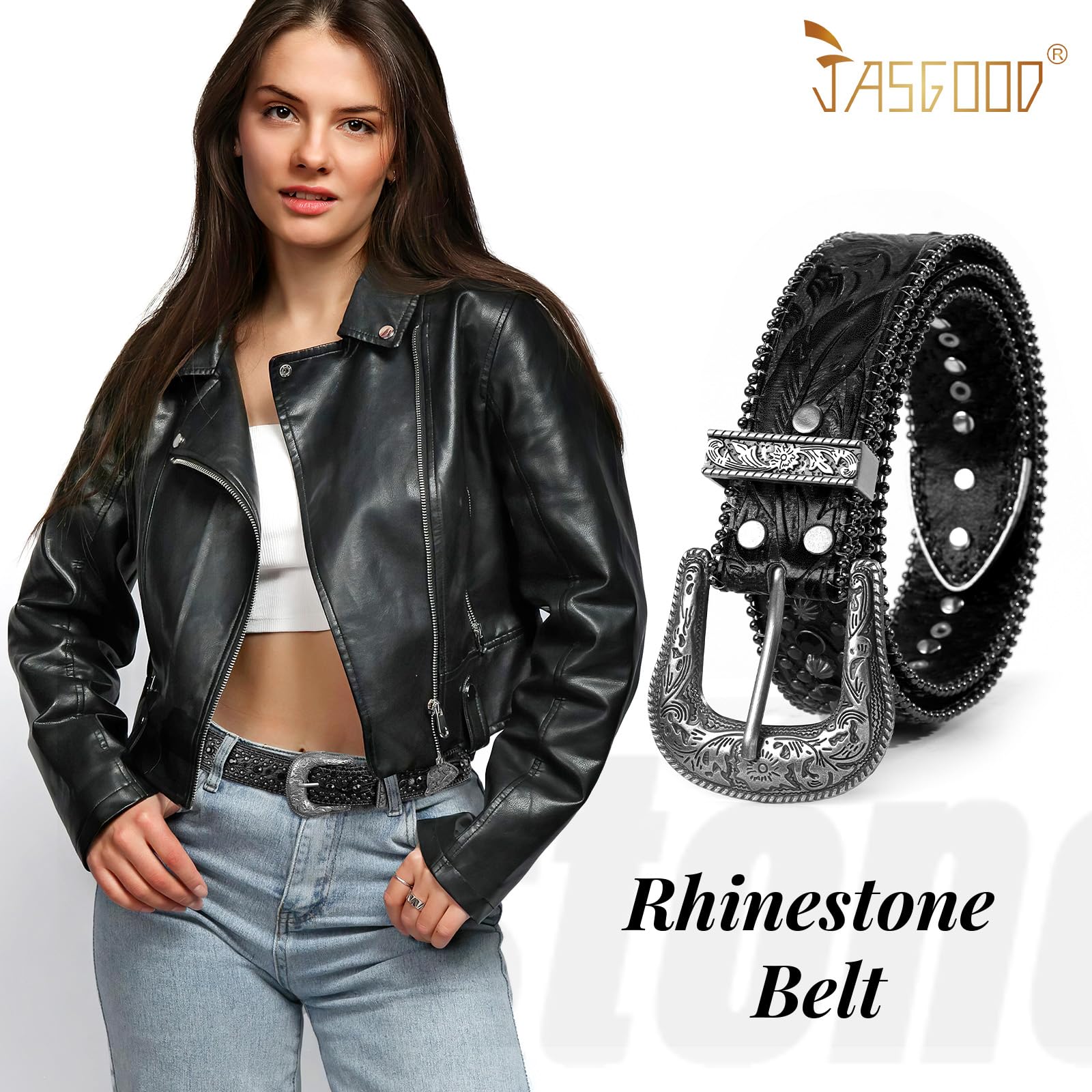 Rhinestone Belt for Women Men