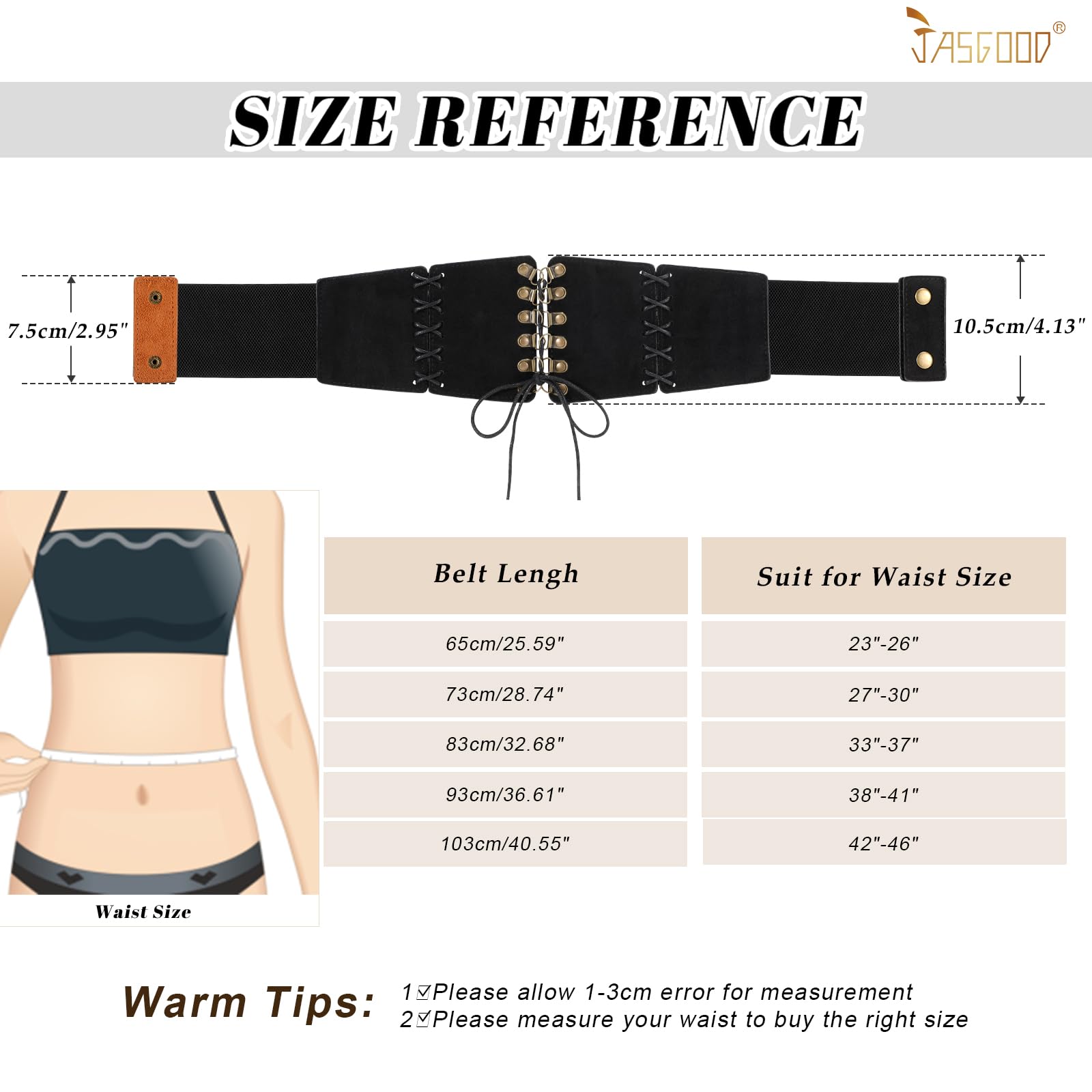 Elastic Lace-up Waspie Corset for Halloween Costume