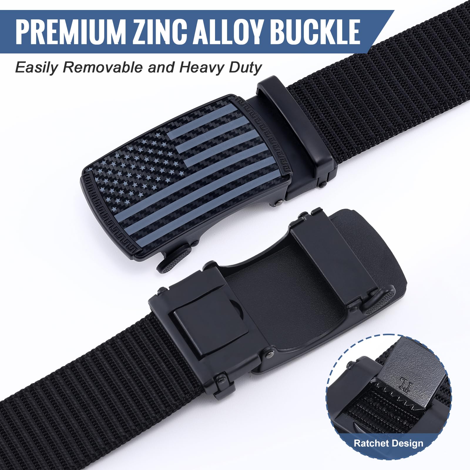 Mens Ratchet Tactical Nylon Belts