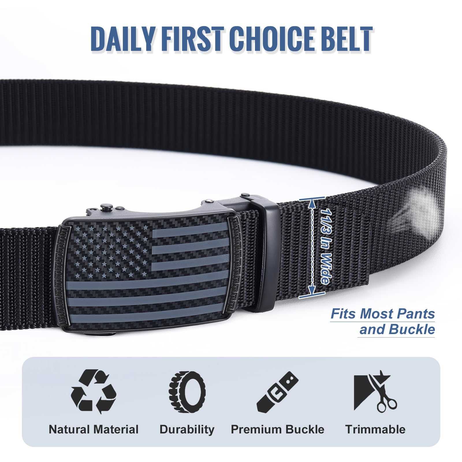 Mens Ratchet Tactical Nylon Belts