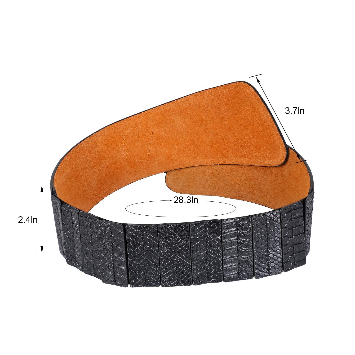 Gold Interlock Buckle Elastic Wide Belt