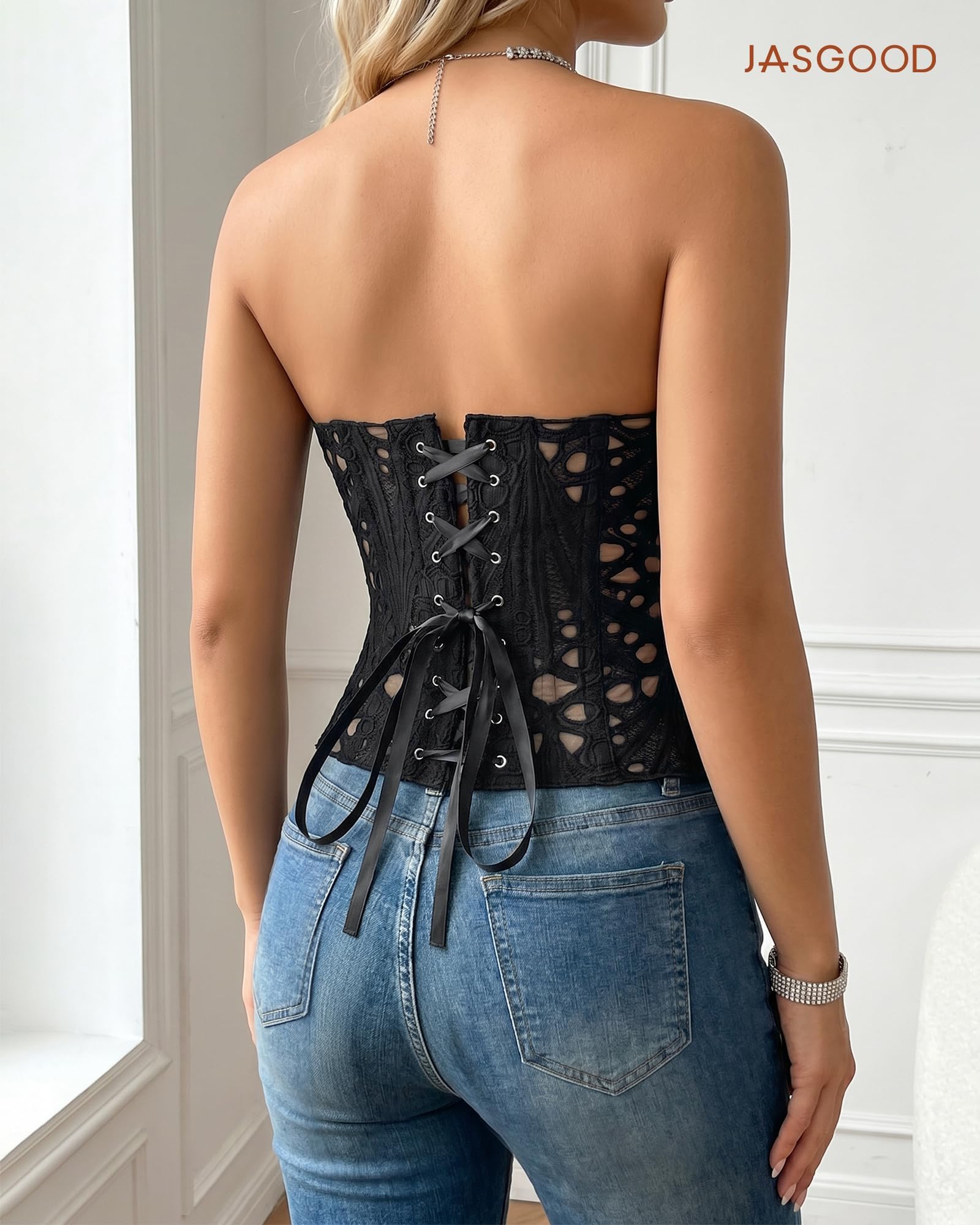 Lace Up Corset Bustier Top
