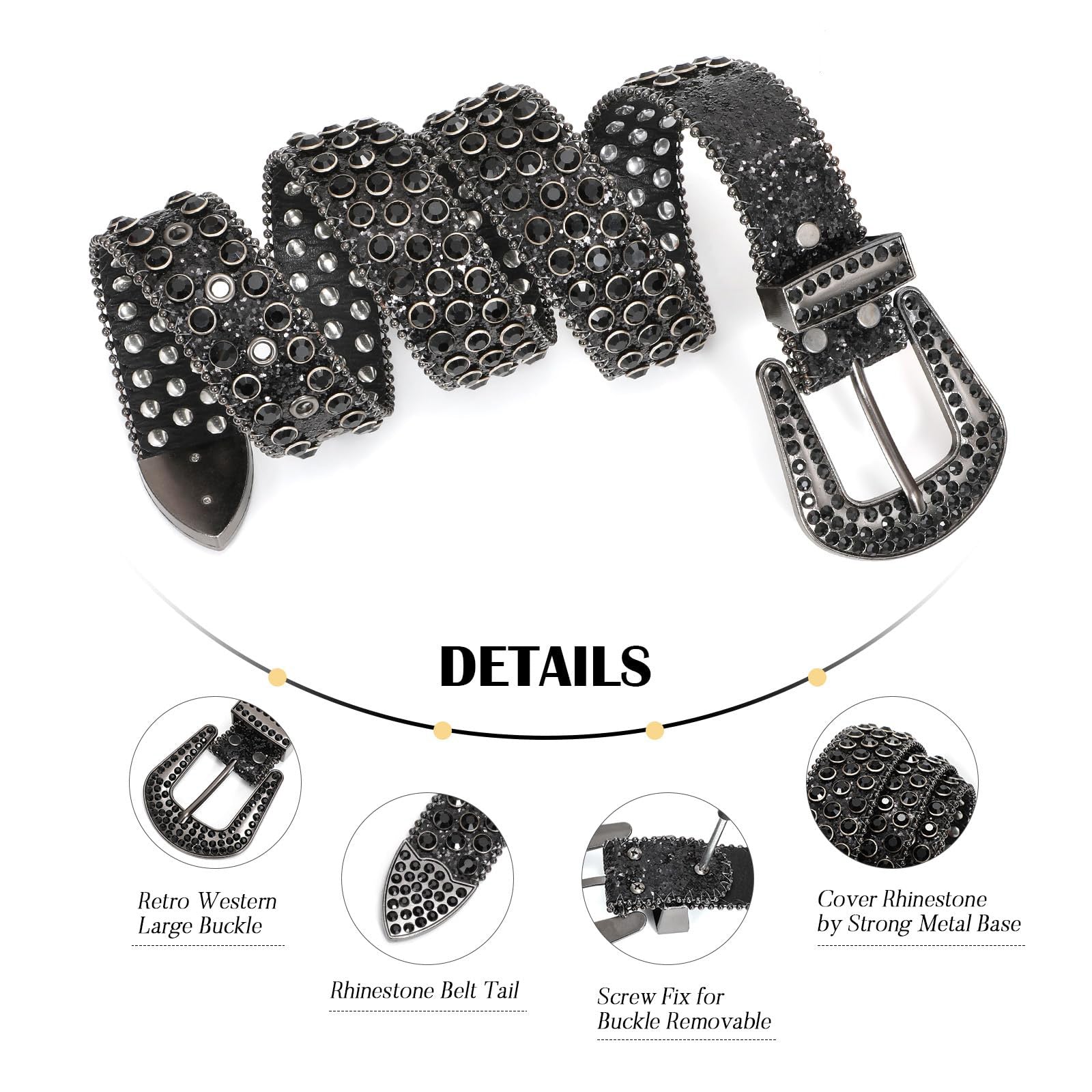 Studded Rhinestone Belts