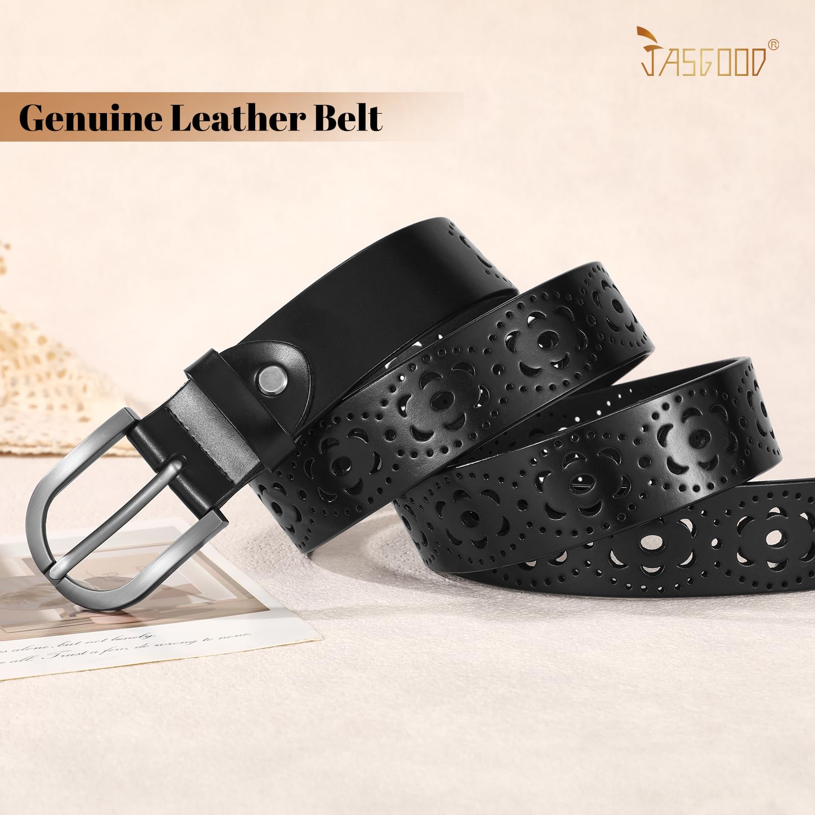 Hollow Genuine Leather Belt for Women 103 - JASGOOD OFFICIAL